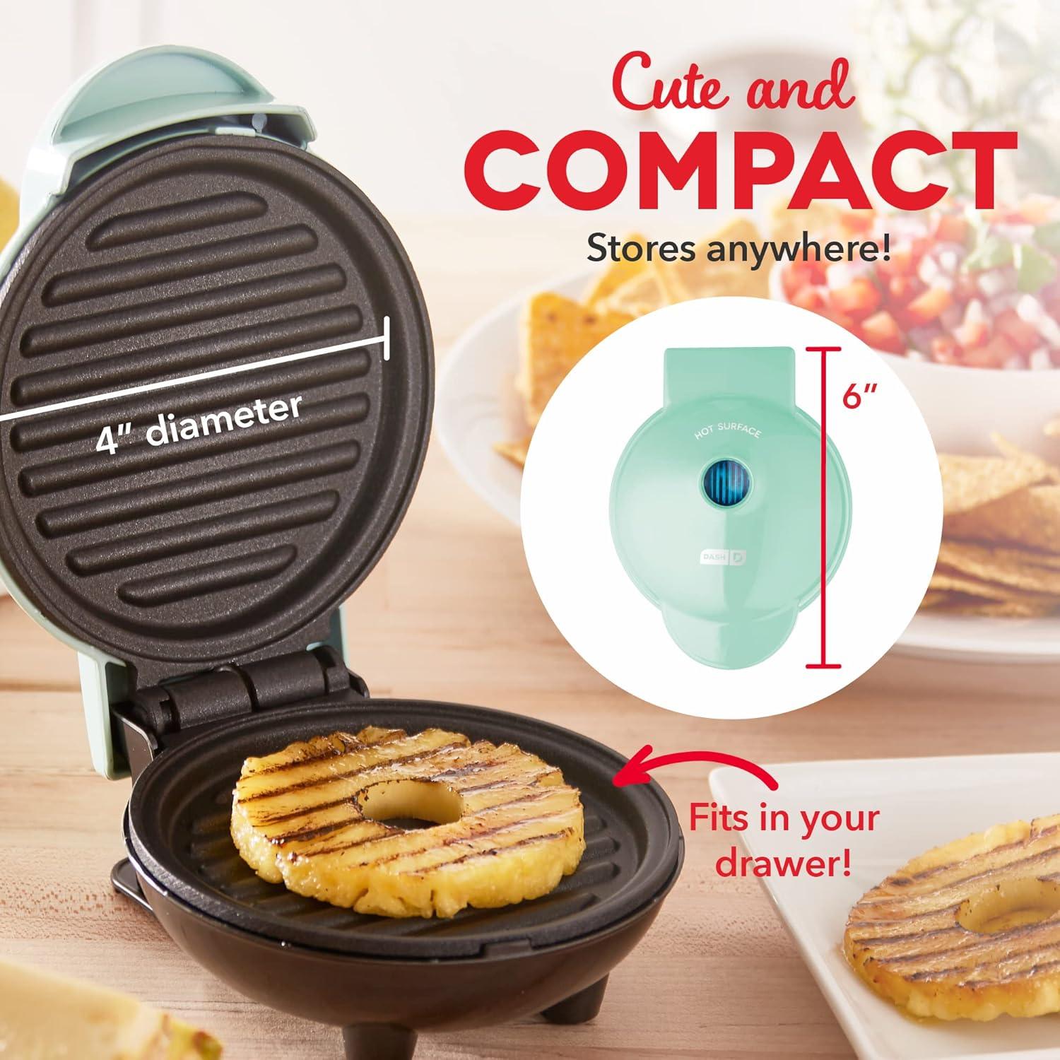 Grill Portátil Dash Mini Maker + Prensa Panini 350W Aqua
