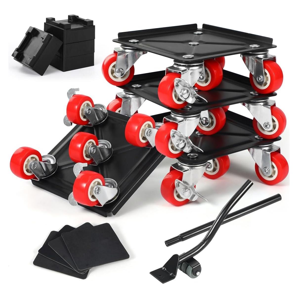 Carro de Mudanza Industrial Valtavo 5 Ruedas 544 kg Negro