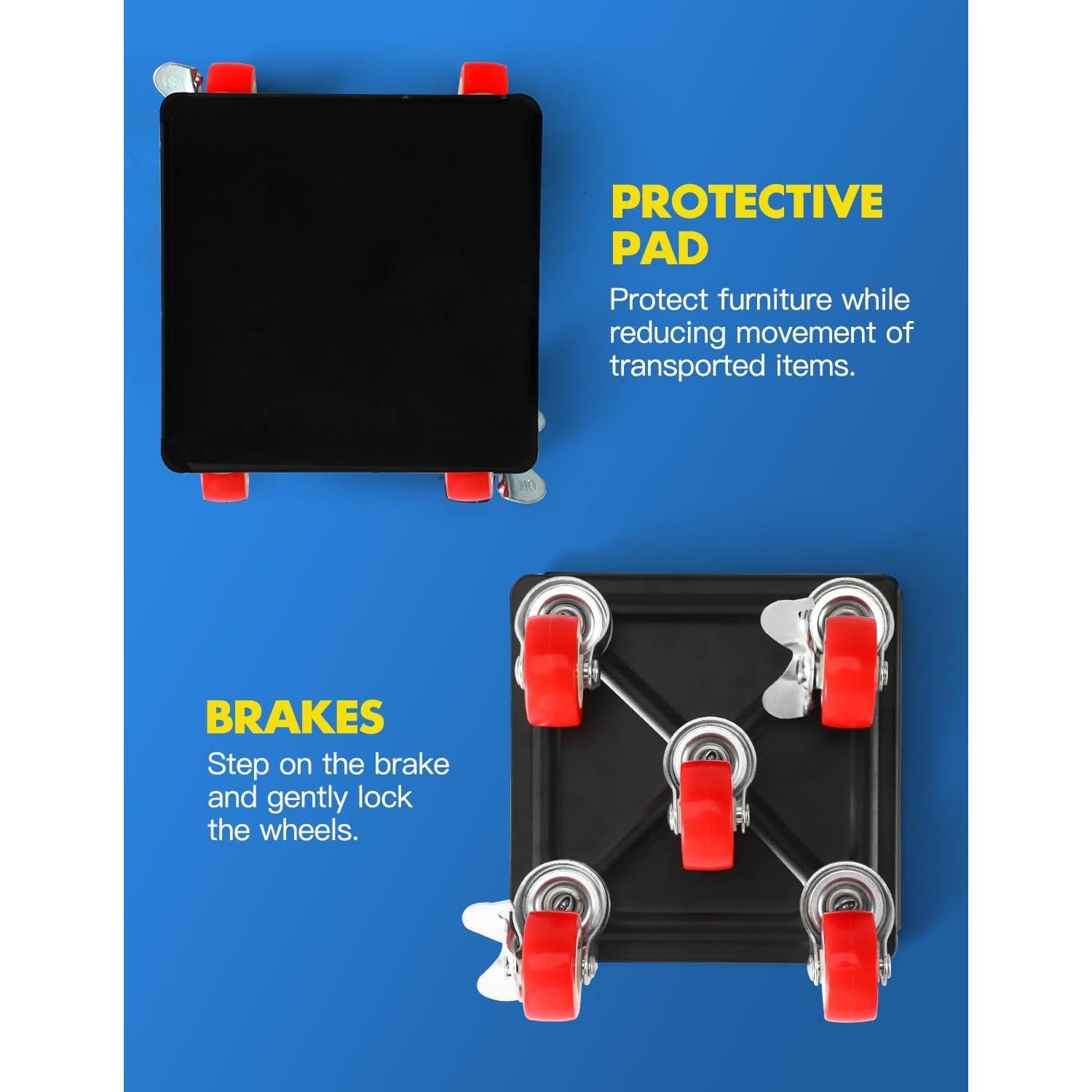 Carro de Mudanza Industrial Valtavo 5 Ruedas 544 kg Negro