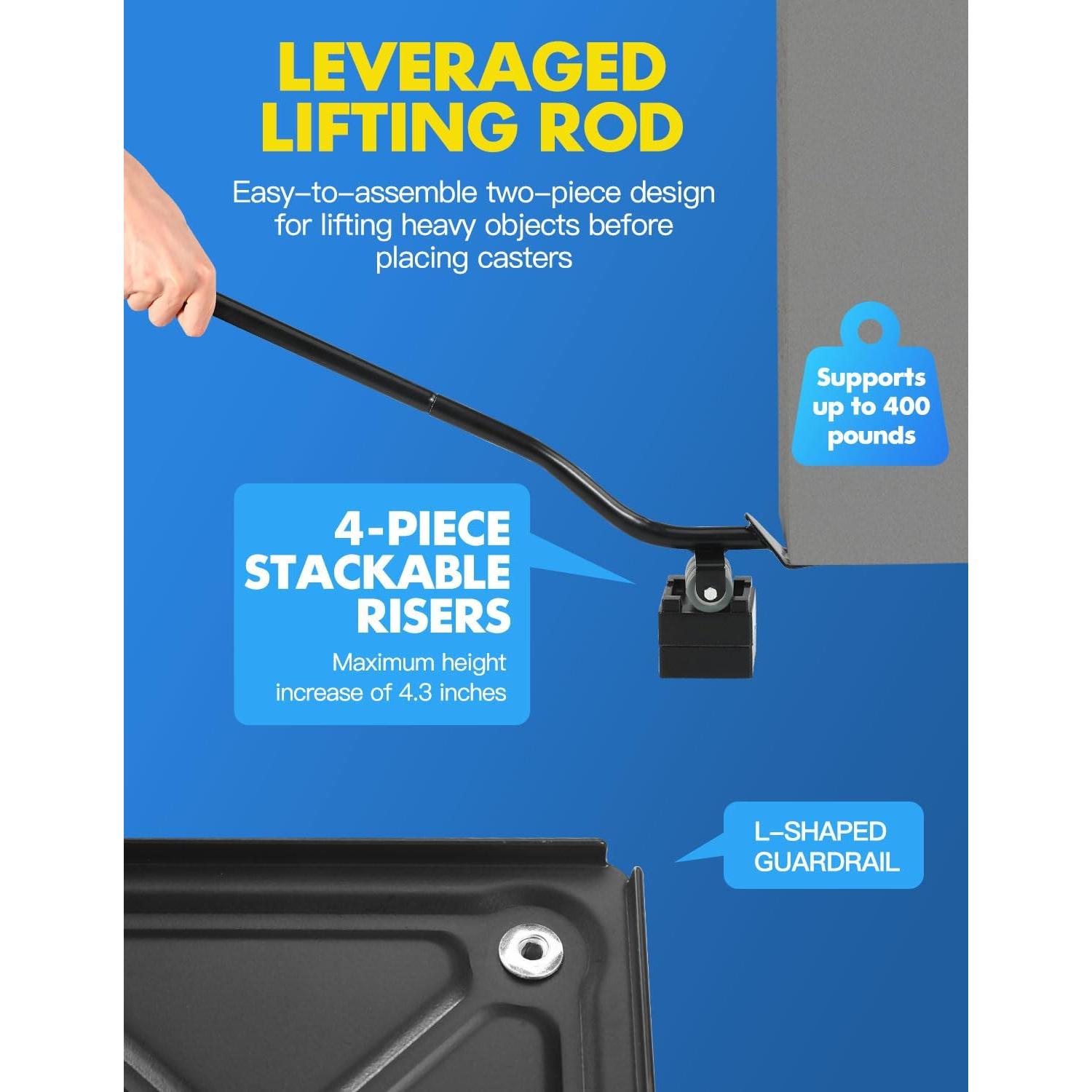 Carro de Mudanza Industrial Valtavo 5 Ruedas 544 kg Negro