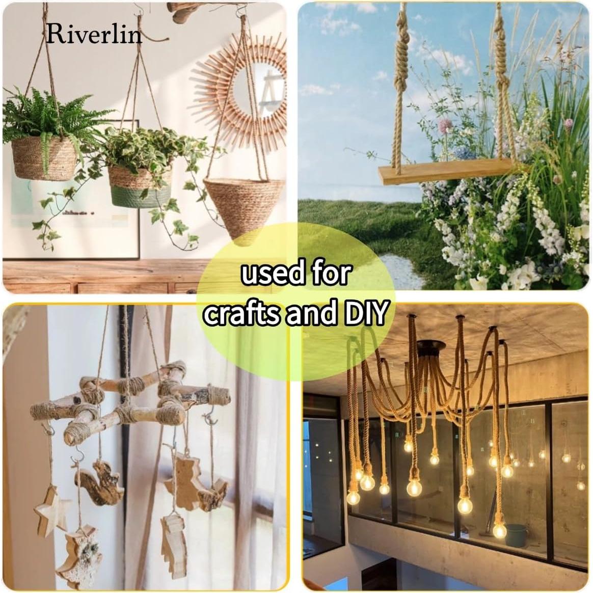 Cuerda de yute trenzada RIVERLIN 15.24m 2.54cm alta resistencia