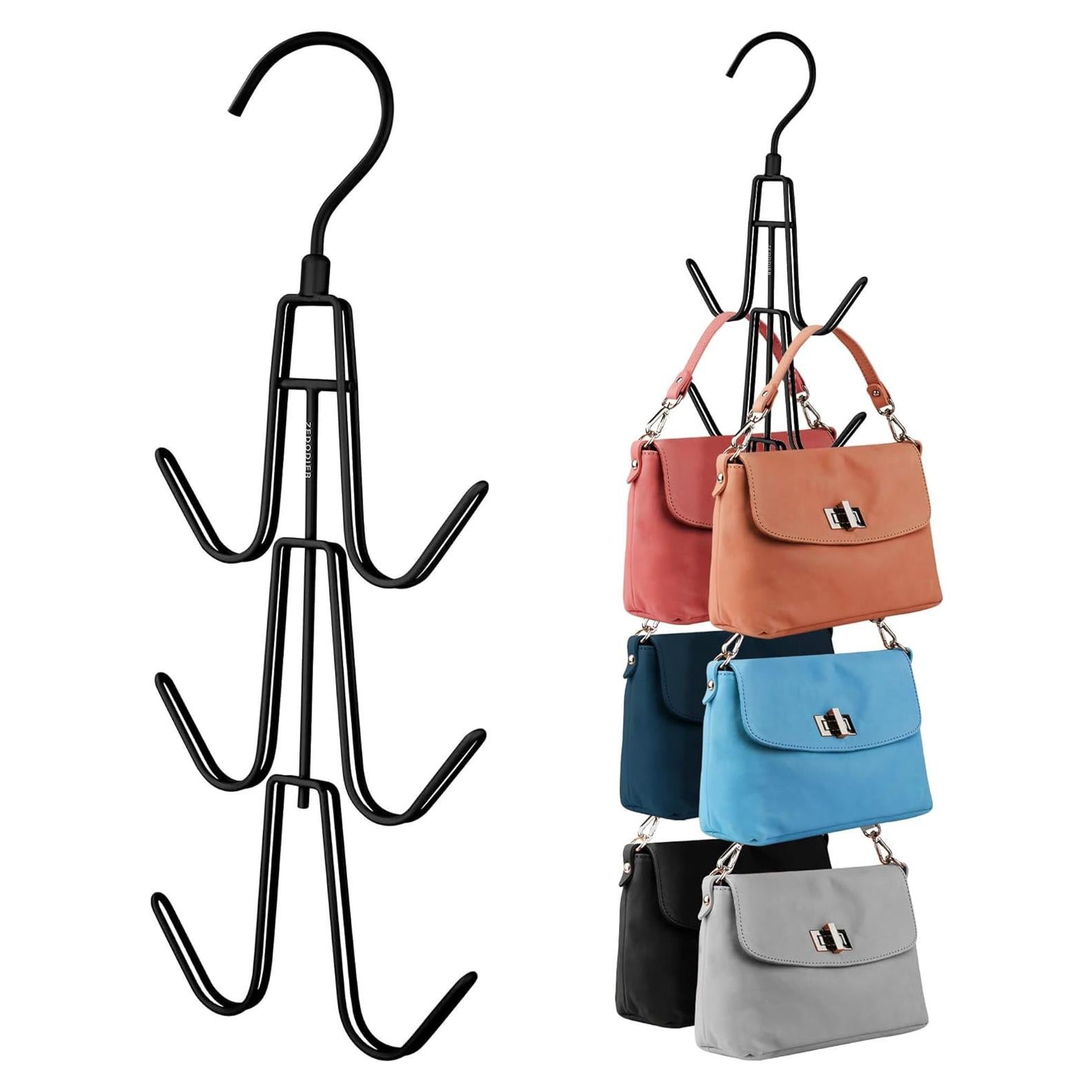 Organizador de Bolsos ZEDODIER Negro, Soporte de Metal Ahorra Espacio