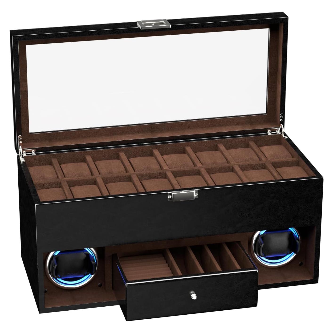 Cargador de Relojes DUKWIN para 2 Relojes Automáticos Negro