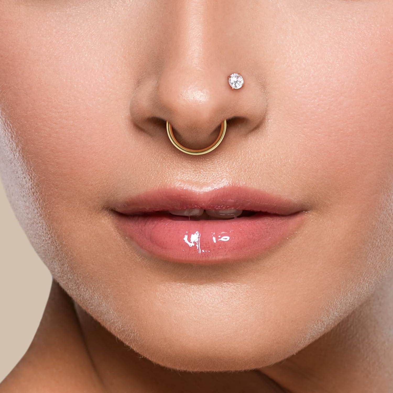 Anillo de Nariz Hipoalergénico Acero Quirúrgico 18G 9pcs