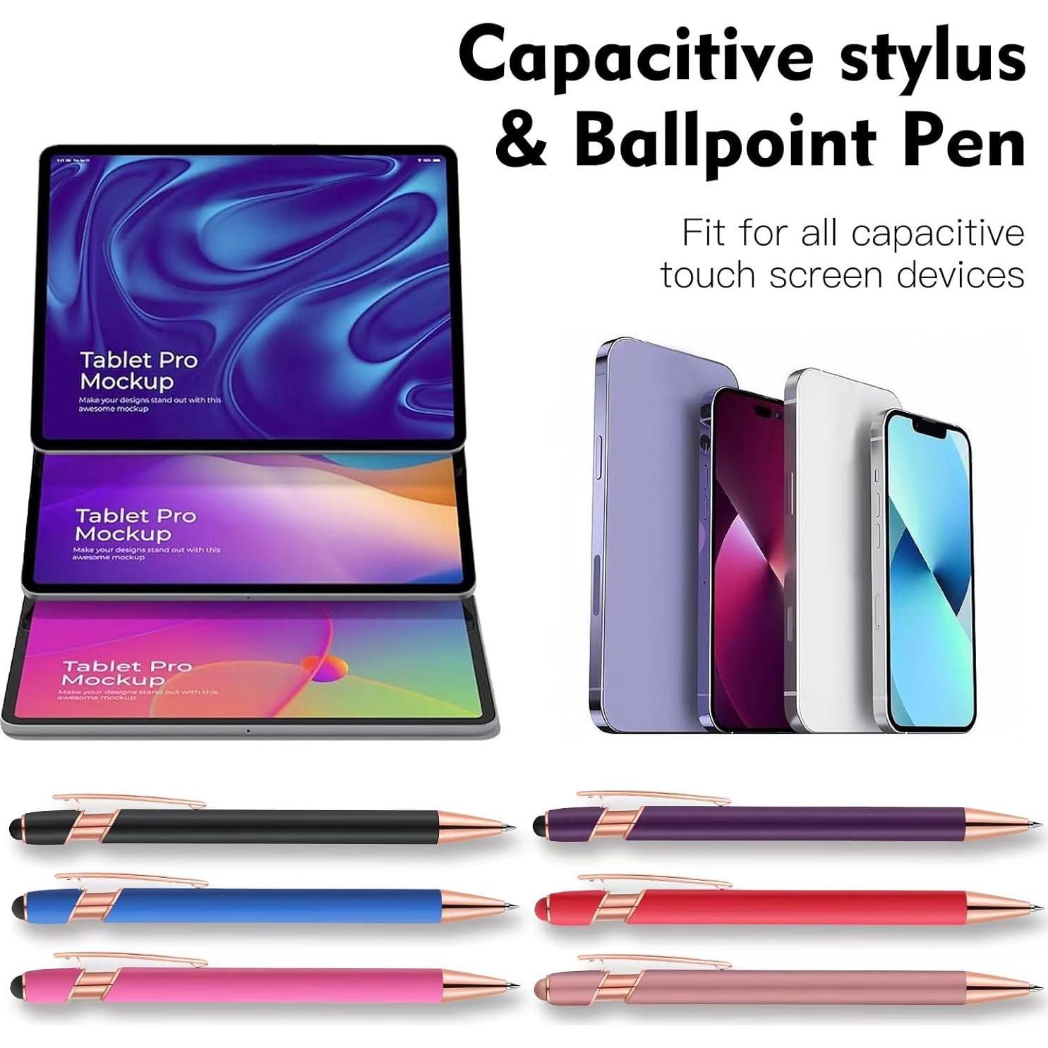 Bolígrafo Stylus 2 en 1 FIRCRE con 12 Recambios Tinta Negra