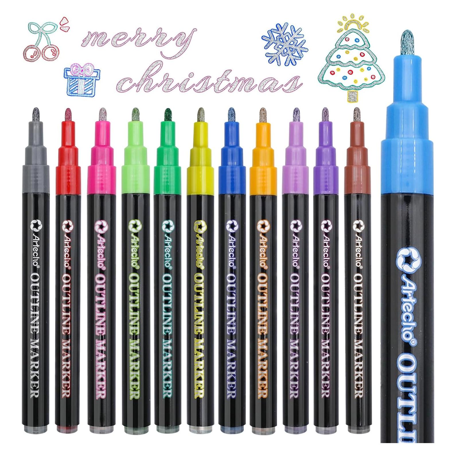 Marcadores Metálicos Artecho 12 Colores Brillantes 2mm