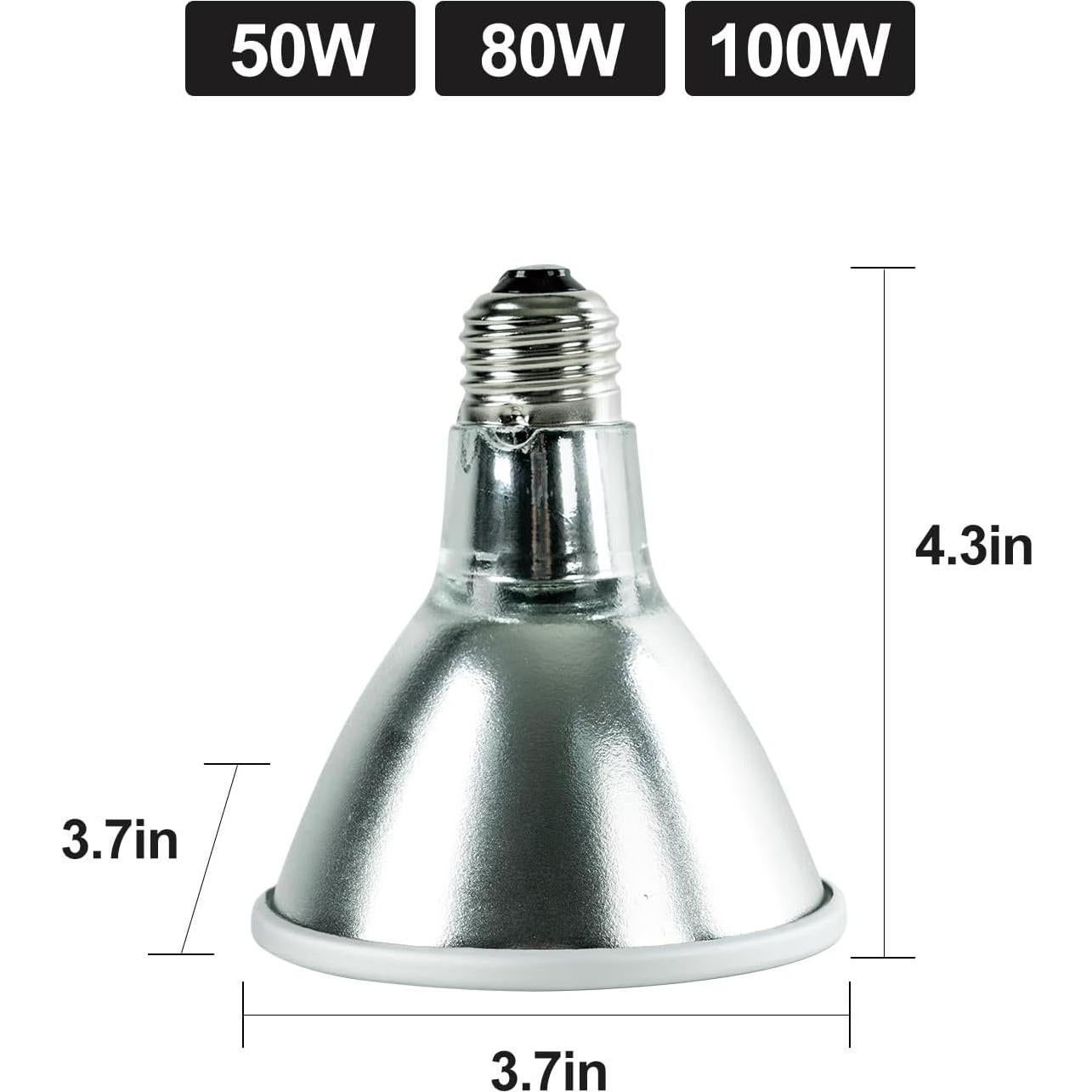 Lámpara de Calor Infrarrojo REPTI ZOO 80W para Reptiles