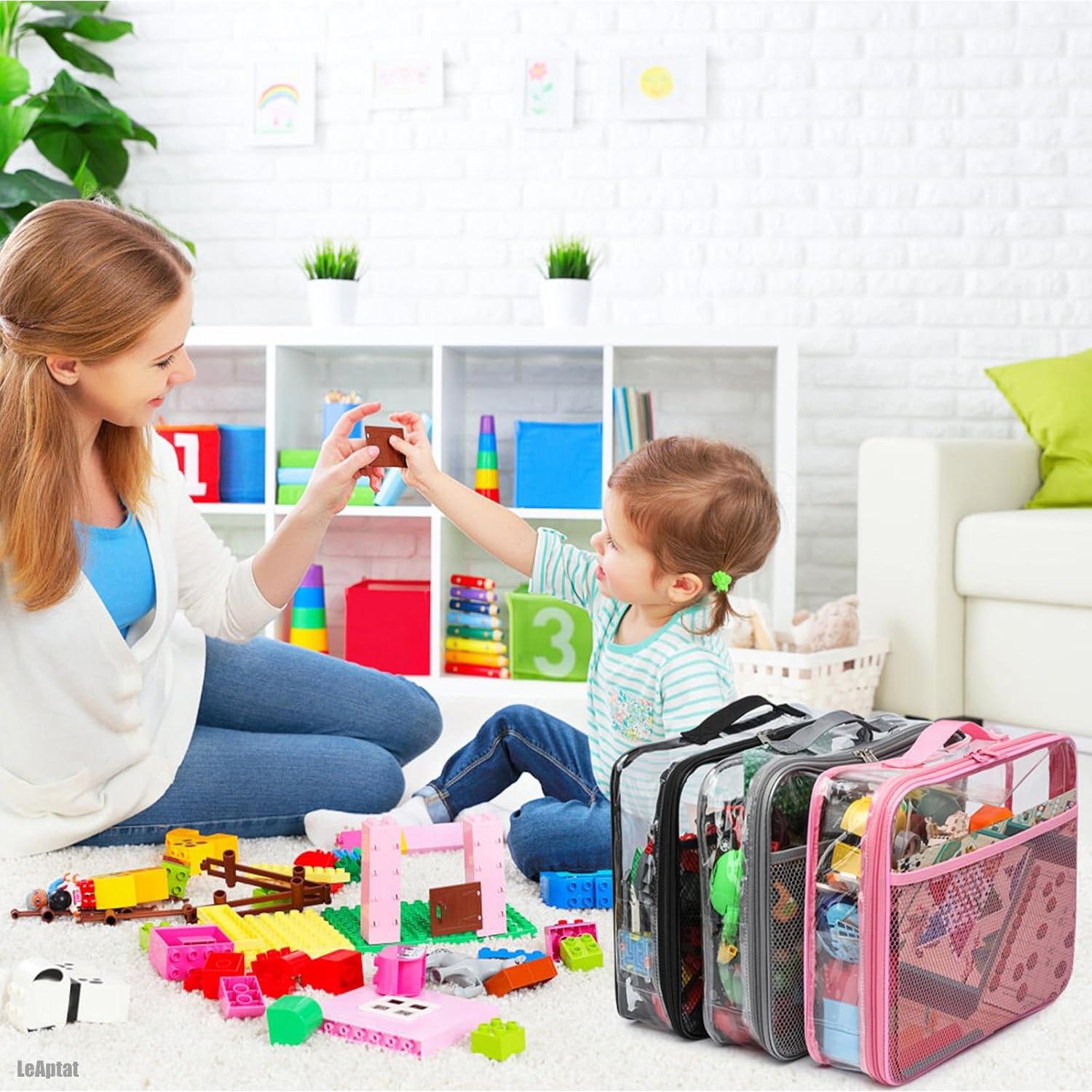 Paquete de 4 Bolsas de Almacenamiento de Juguetes LeAptat PVC