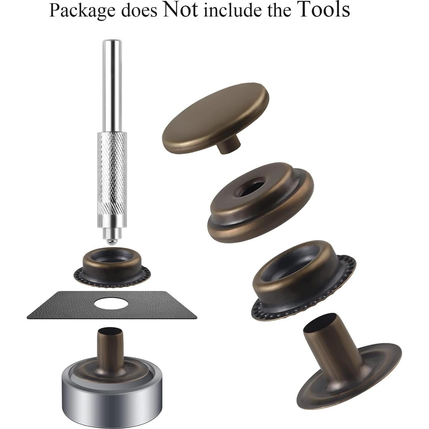 Kit de 200 Broches a Presión Moocci 15mm Acero Inoxidable