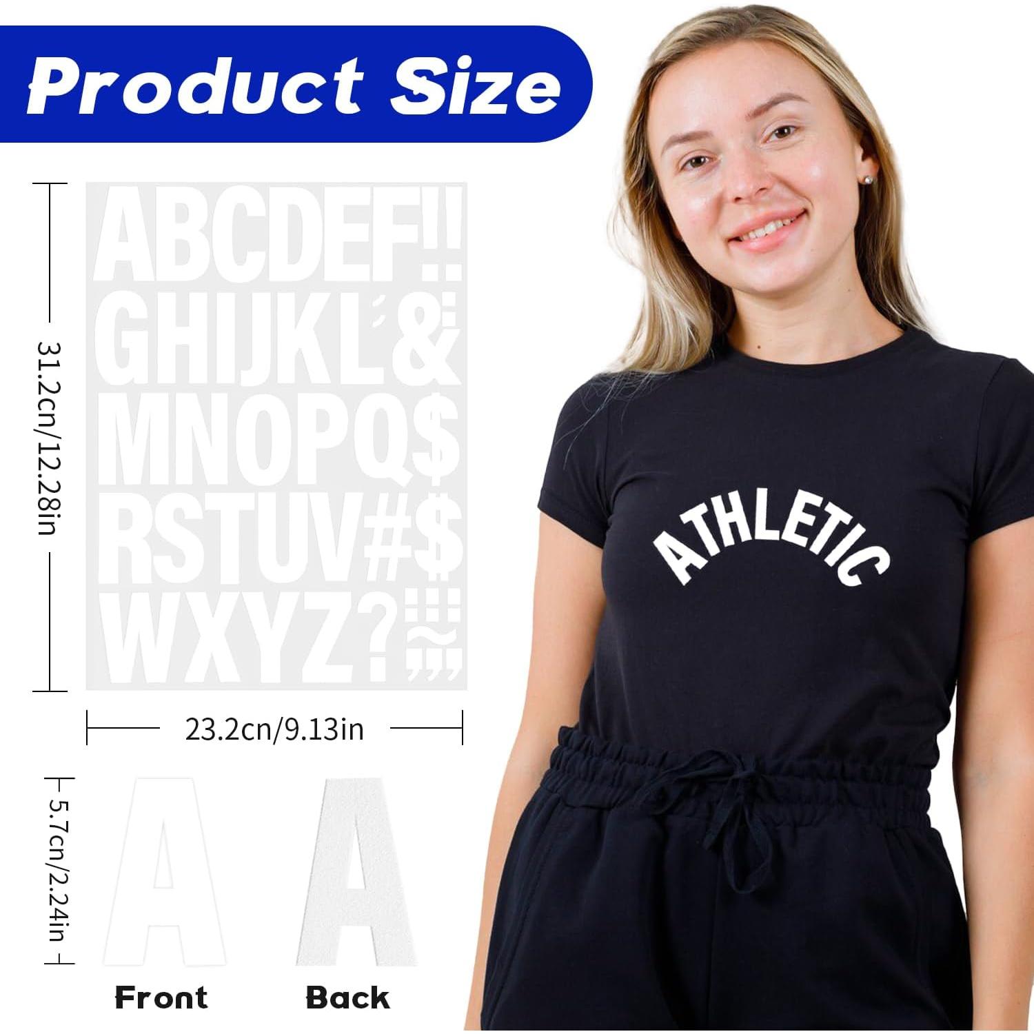 Letras de Transferencia de Hierro FR A-Z 10 Pcs 22.86x30.48 cm Blanco