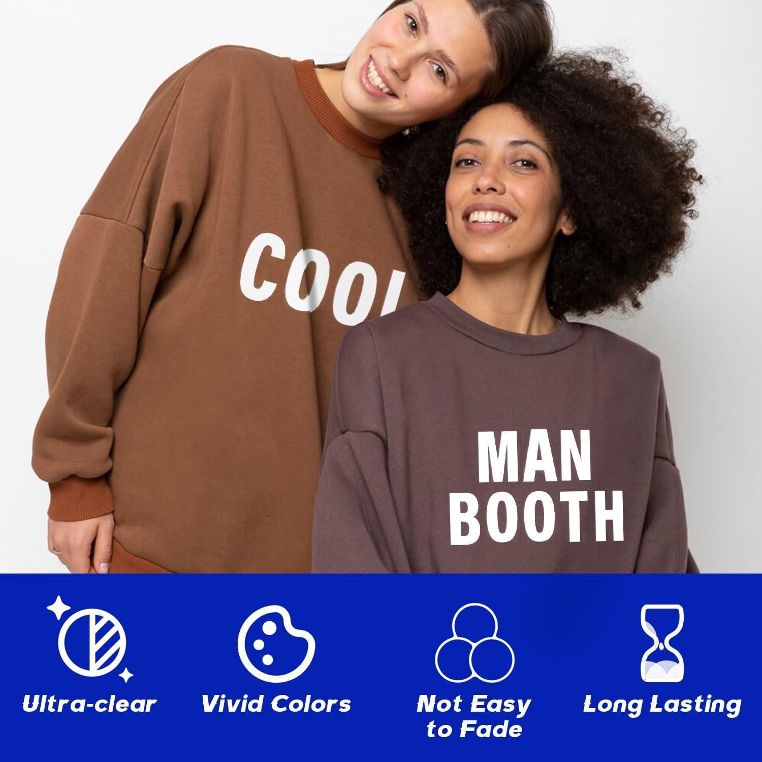 Letras de Transferencia de Hierro FR A-Z 10 Pcs 22.86x30.48 cm Blanco