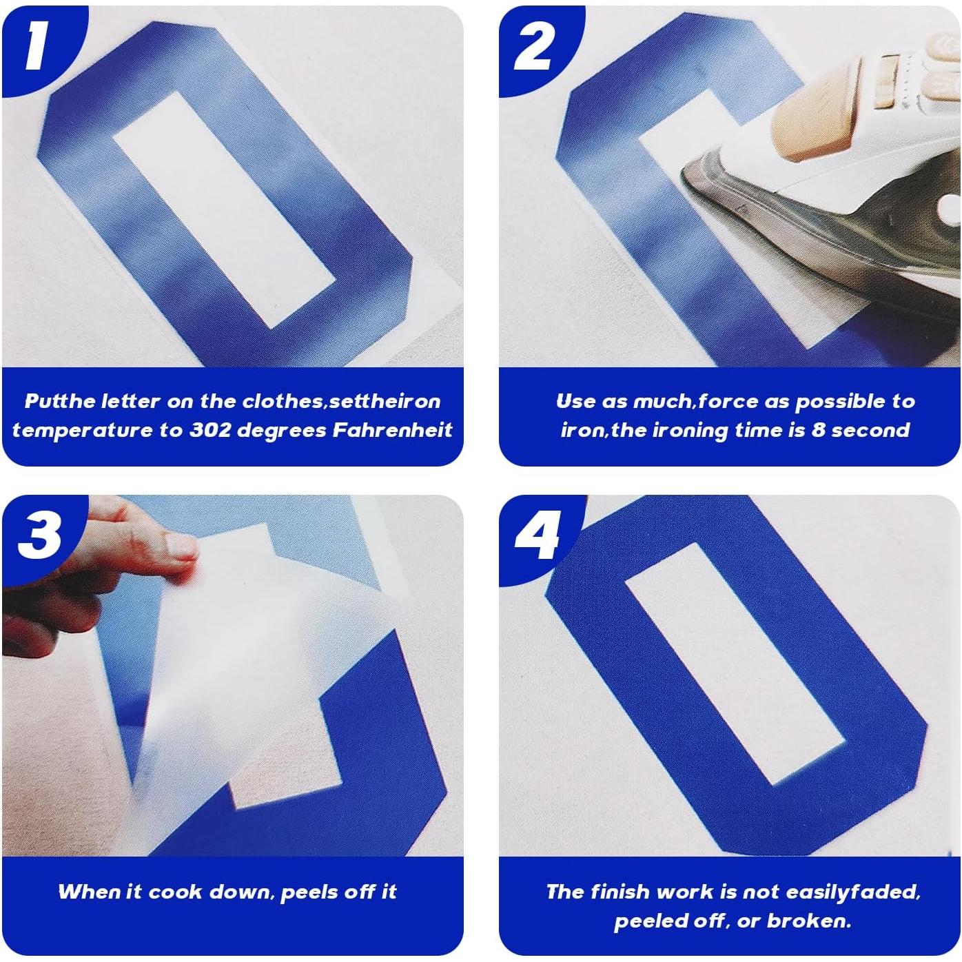 Letras de Transferencia de Hierro FR A-Z 10 Pcs 22.86x30.48 cm Blanco