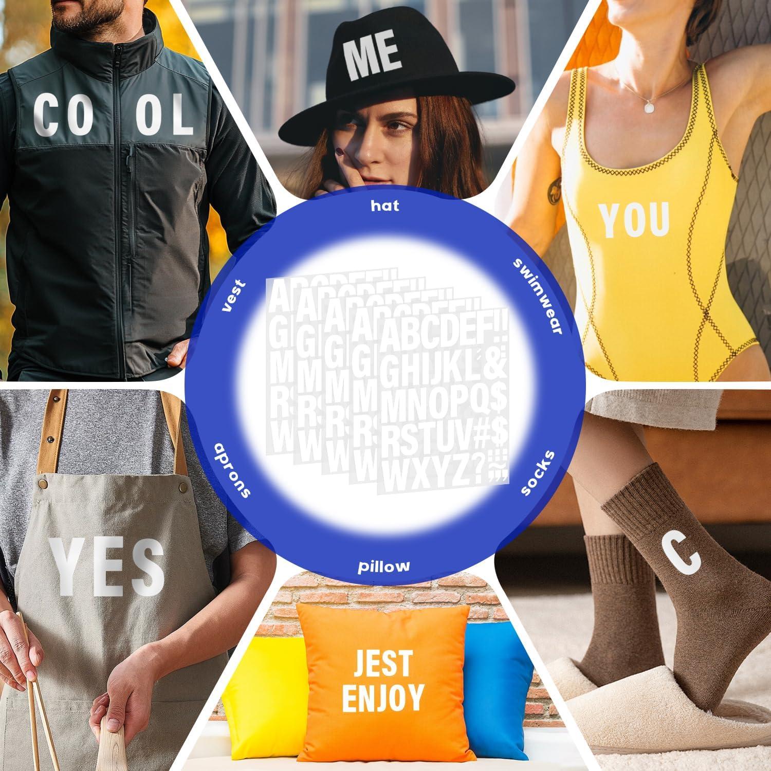 Letras de Transferencia de Hierro FR A-Z 10 Pcs 22.86x30.48 cm Blanco