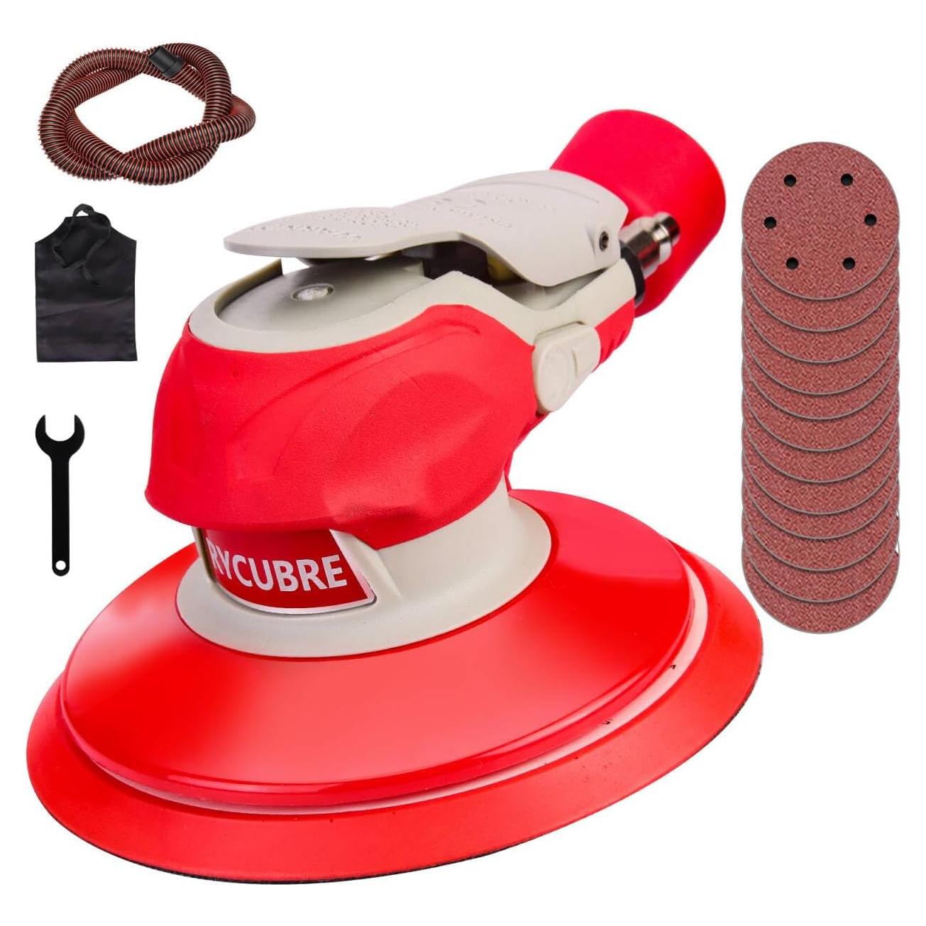 Lijadora Neumática RYCUBRE 6" con Aspiradora y Accesorios