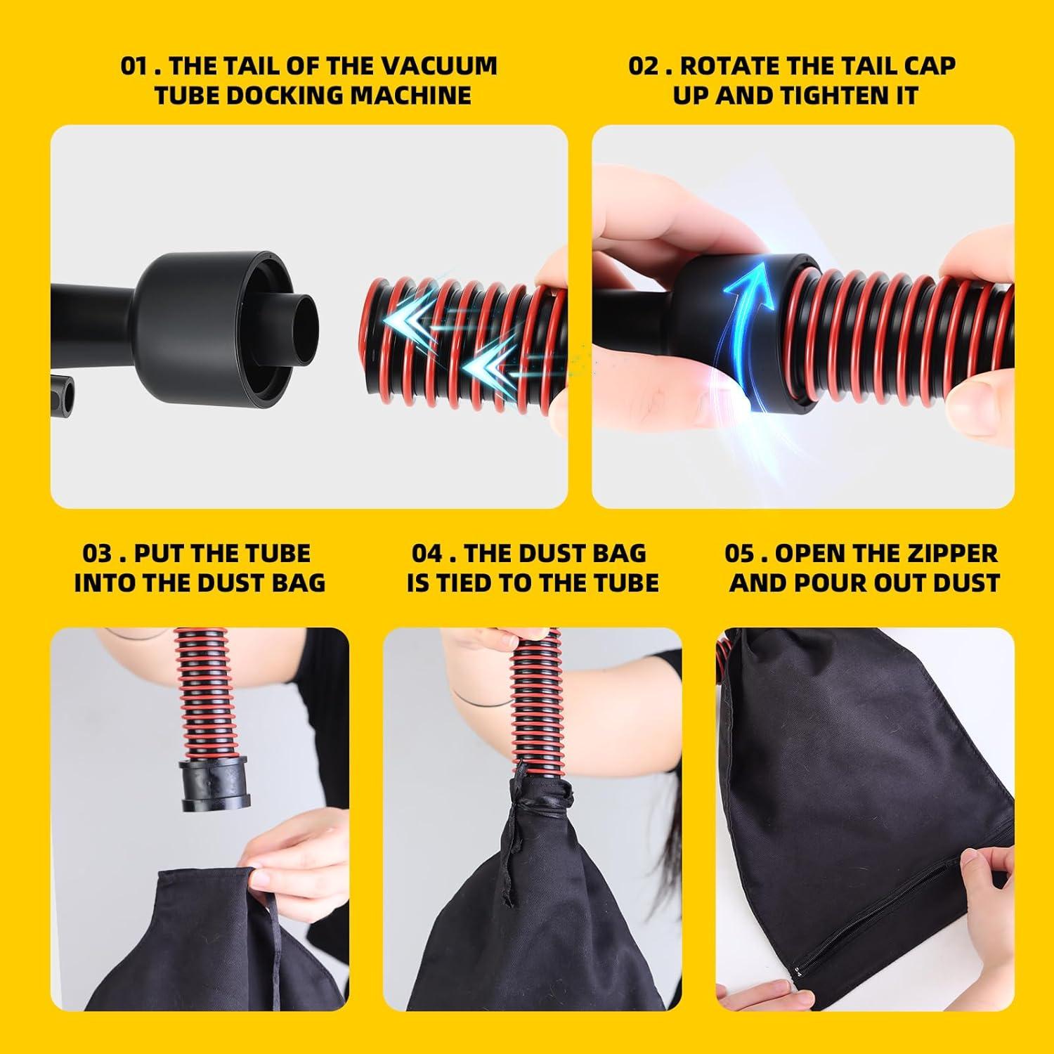 Lijadora Neumática RYCUBRE 6" con Aspiradora y Accesorios