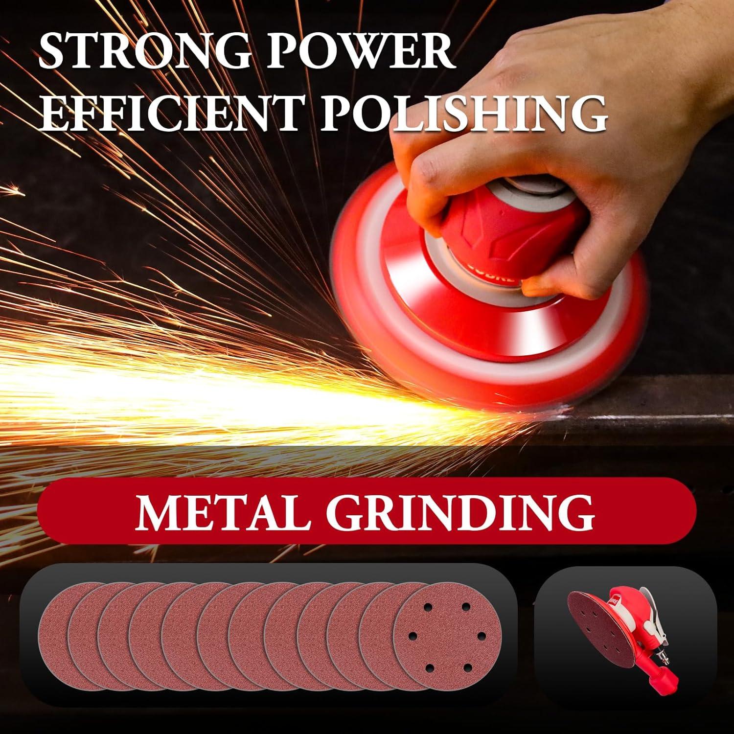 Lijadora Neumática RYCUBRE 6" con Aspiradora y Accesorios