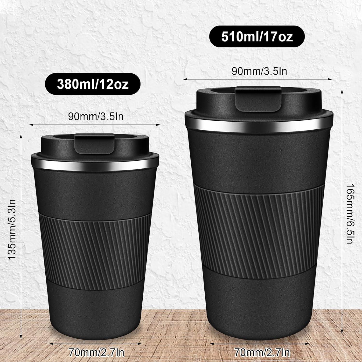 Taza de café de viaje LCKDHM 12 oz acero inoxidable aislada