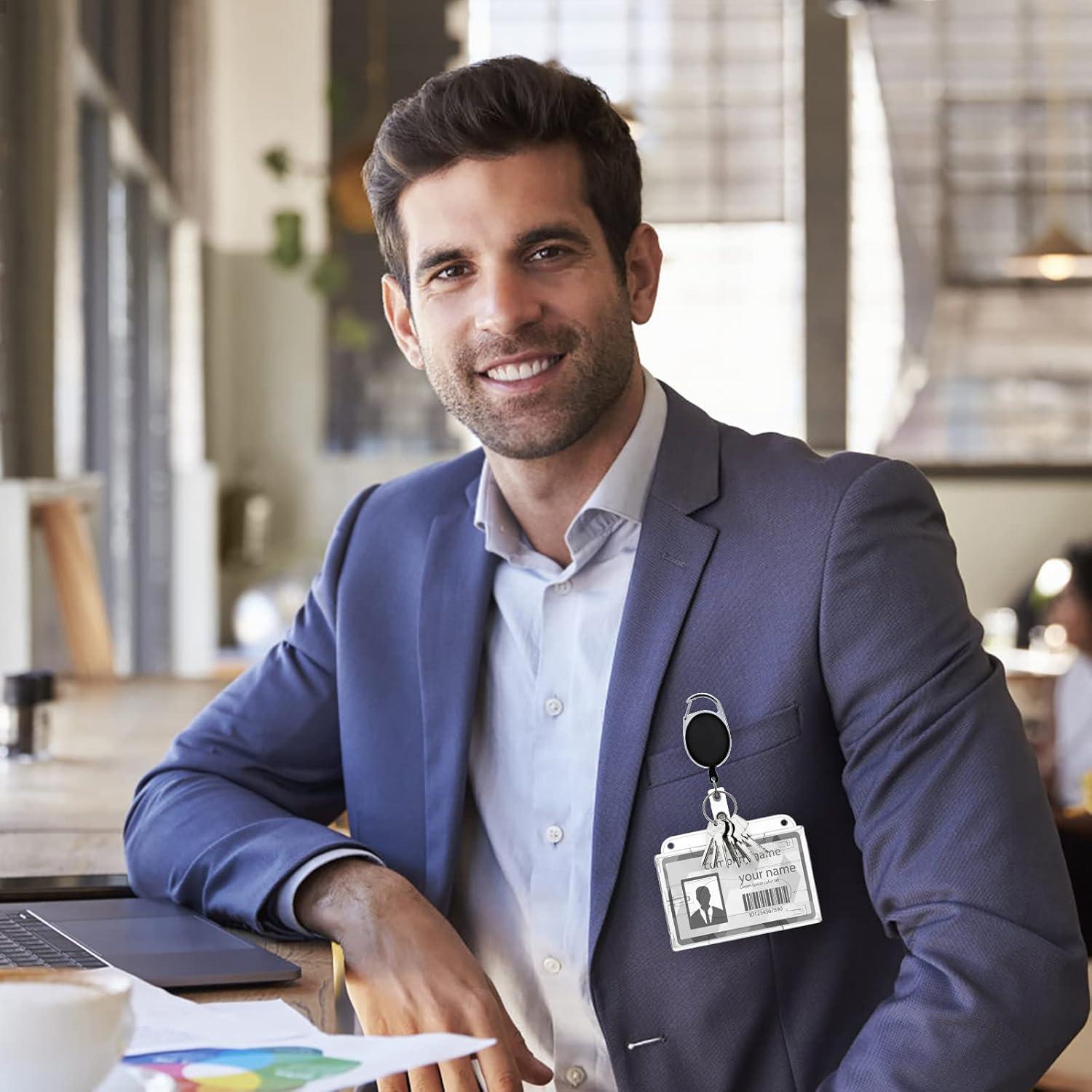 Soportes de Plástico Duro Cobee para Insignias con Carrete Retráctil