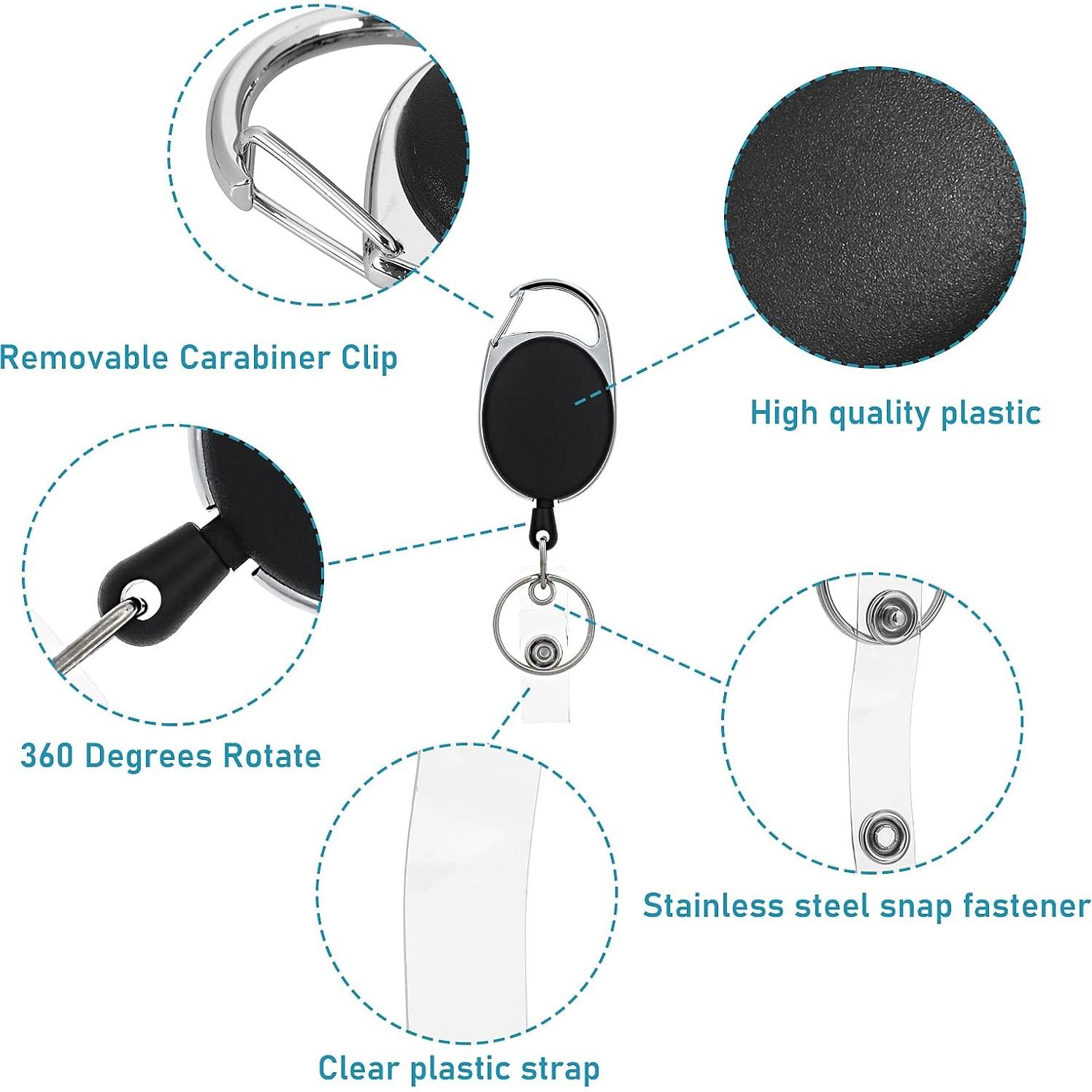 Soportes de Plástico Duro Cobee para Insignias con Carrete Retráctil