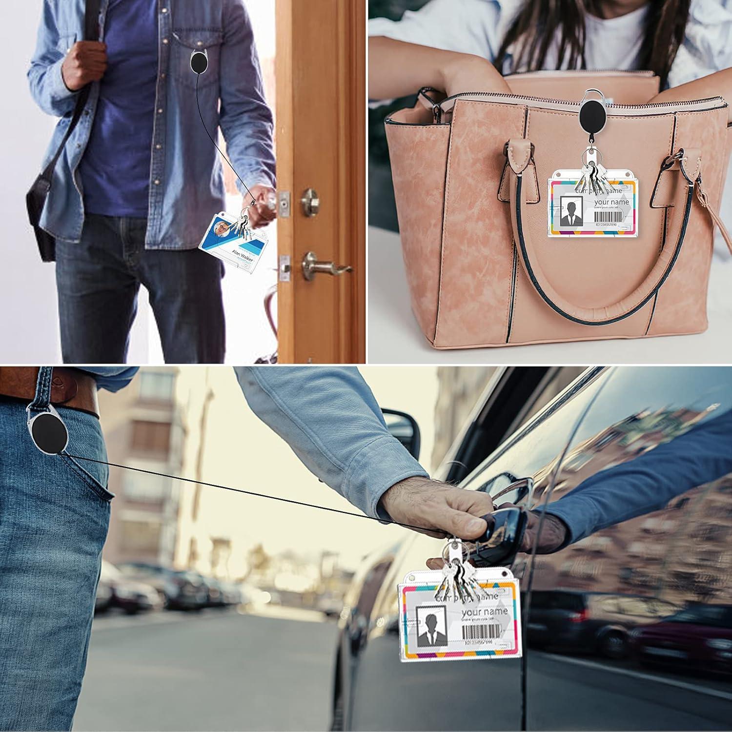 Soportes de Plástico Duro Cobee para Insignias con Carrete Retráctil