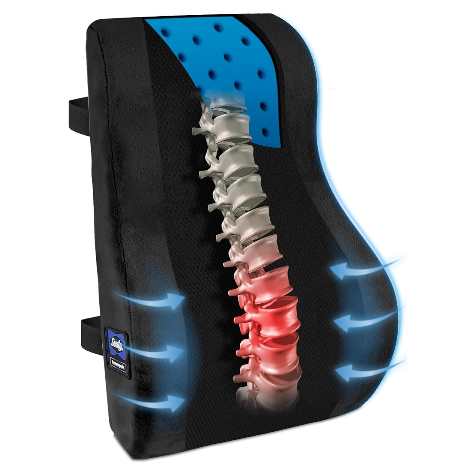 Cojín Lumbar Ortopédico Sealy de Espuma Viscoelástica Negro