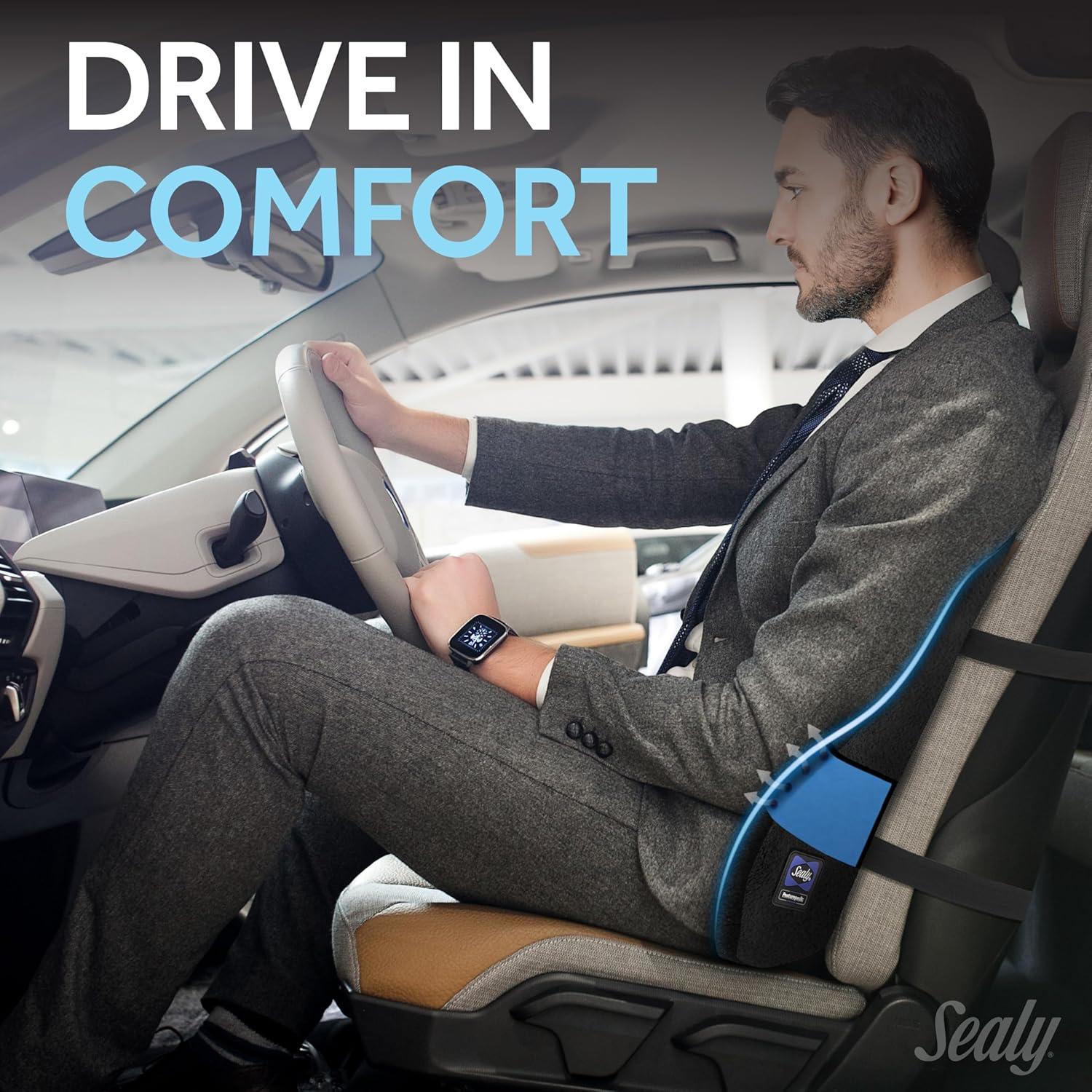 Cojín Lumbar Ortopédico Sealy de Espuma Viscoelástica Negro