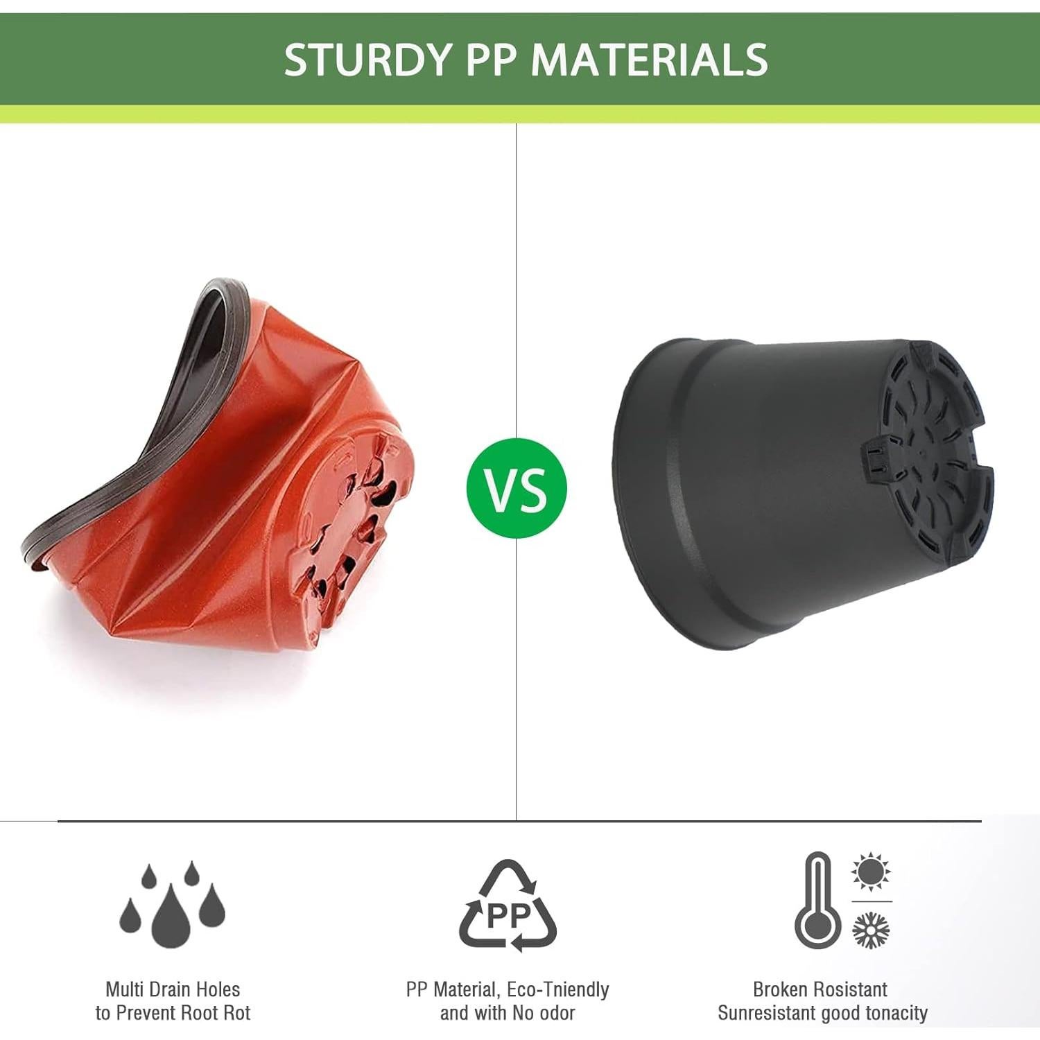 Paquete de 12 macetas de plástico Olisx 10 cm con plato y drenaje