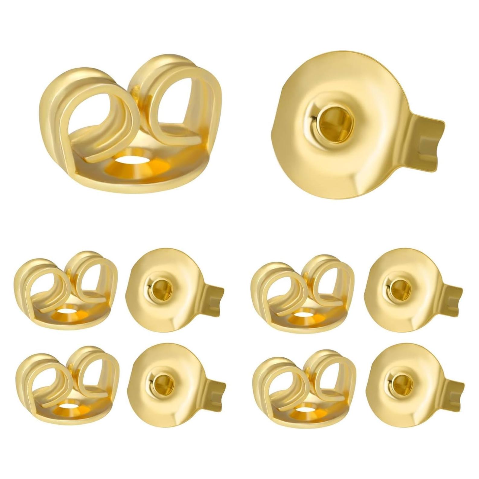 Respaldo de Aretes Dorados Tasodin 12pcs Acero Inoxidable 6x4.5mm