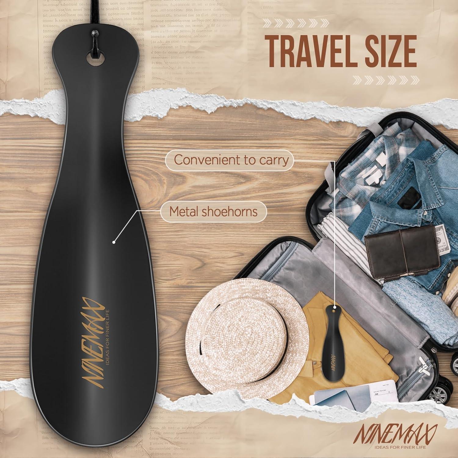 Cuerno de Zapato NINEMAX de Acero Inoxidable 19 cm Portátil