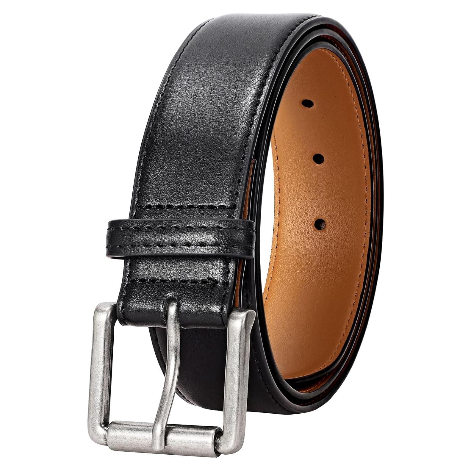 Cinturón de Cuero para Hombre JASGOOD - Clásico Negro 3.8 cm