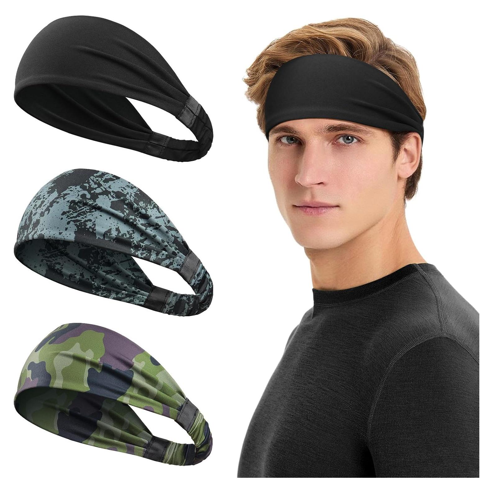 Cinta para la cabeza deportiva Tumurup - Paquete de 3, absorbe sudor