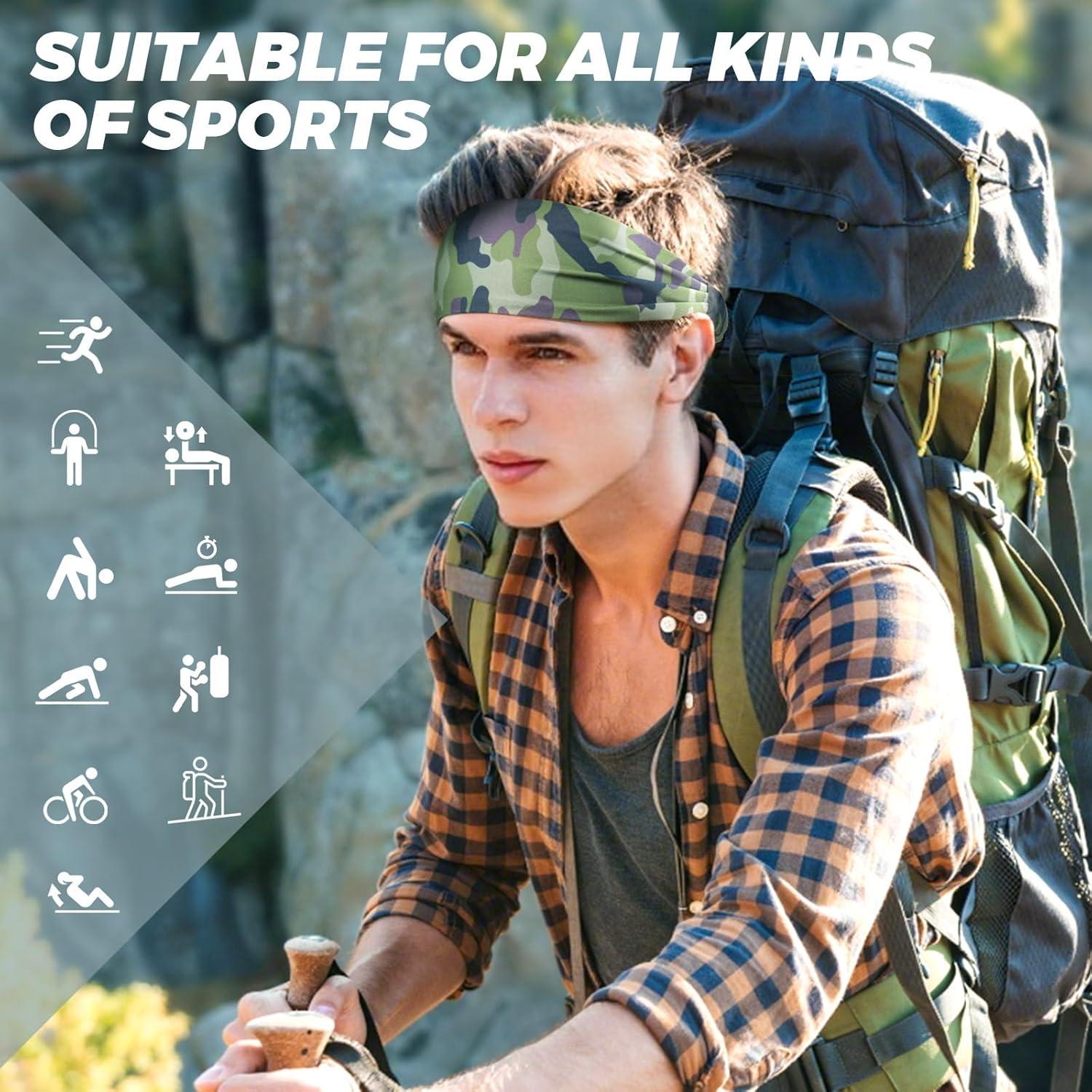 Cinta para la cabeza deportiva Tumurup - Paquete de 3, absorbe sudor