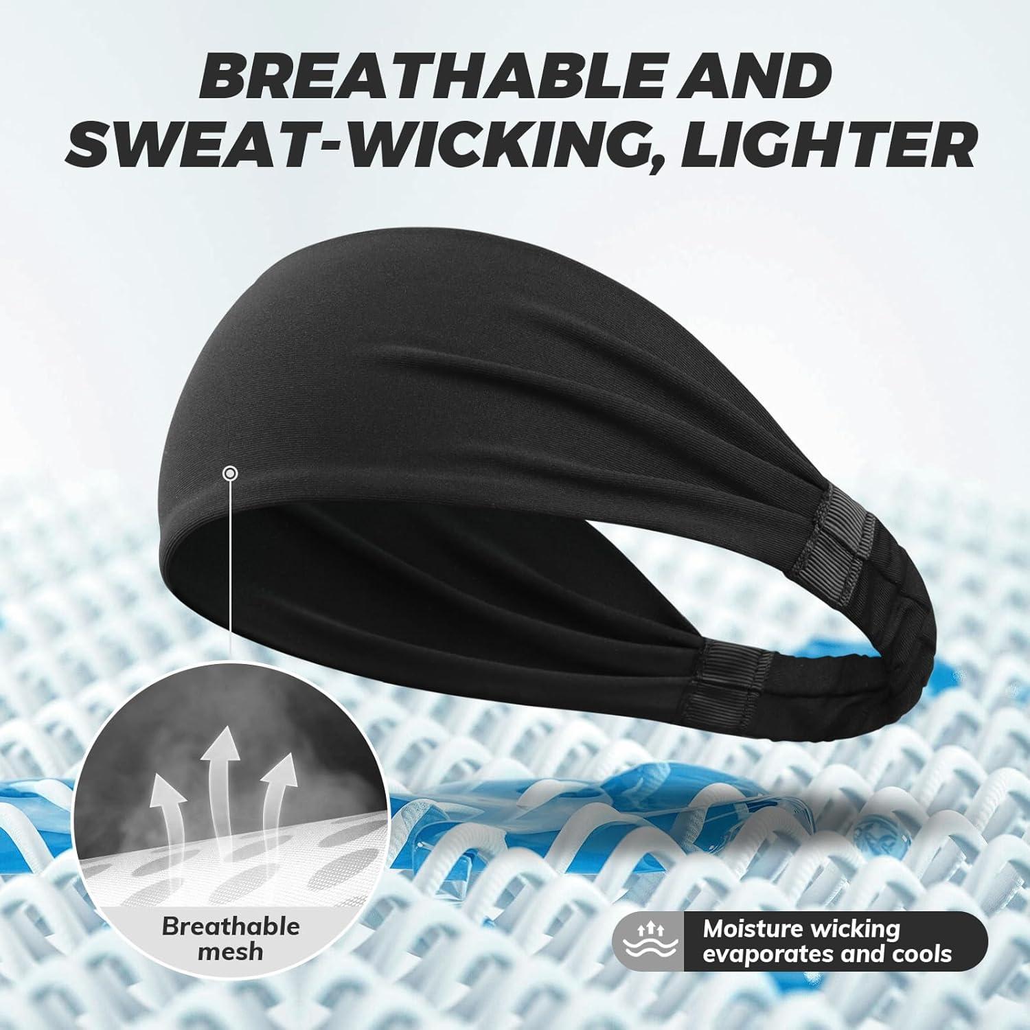 Cinta para la cabeza deportiva Tumurup - Paquete de 3, absorbe sudor