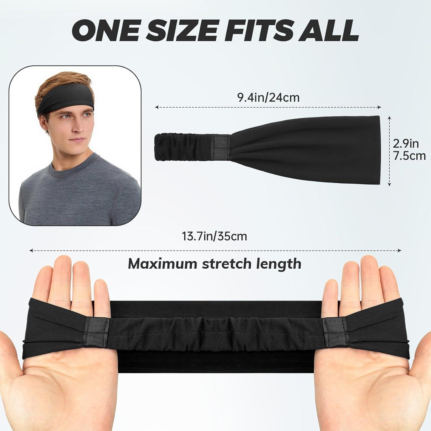 Cinta para la cabeza deportiva Tumurup - Paquete de 3, absorbe sudor