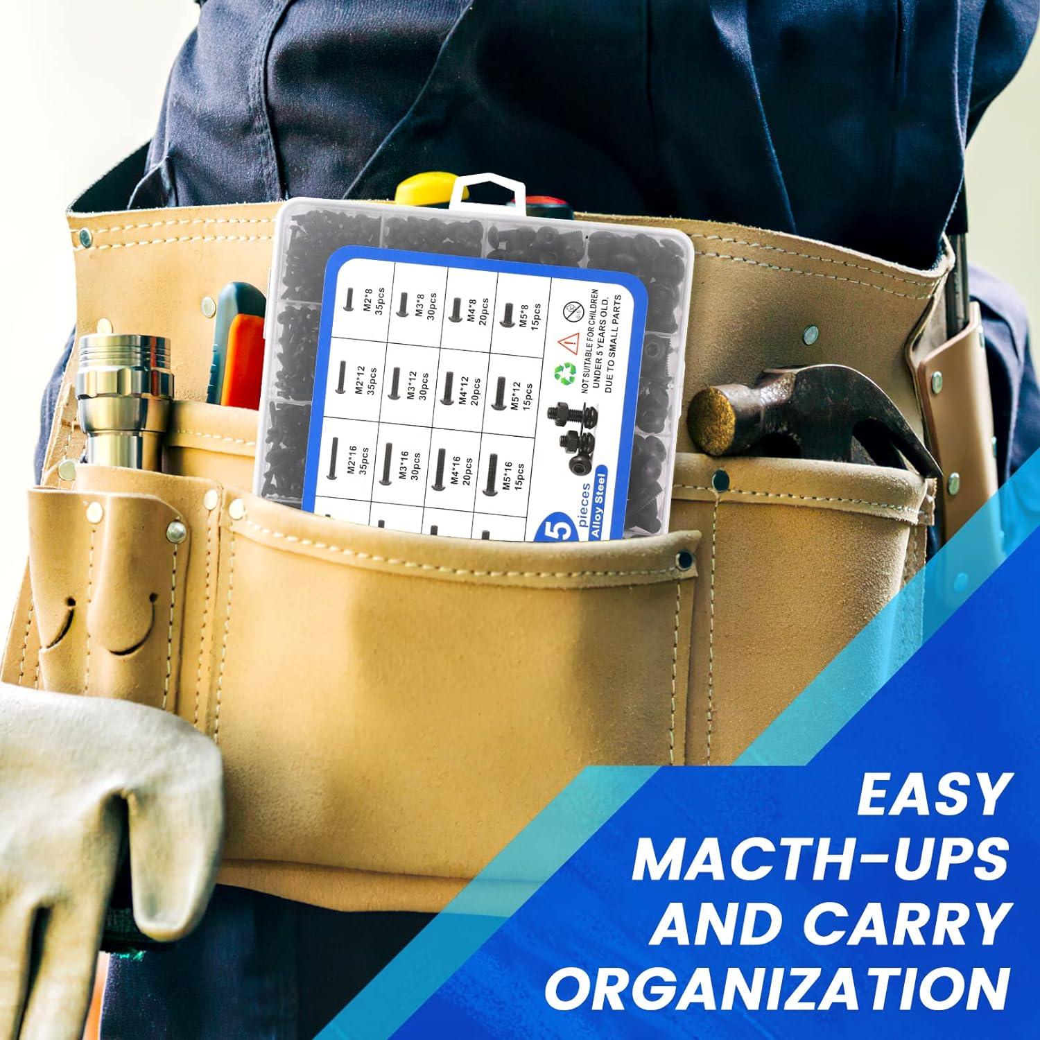 Kit de Tornillos de Máquina 1705 Piezas Besitu M2-M5