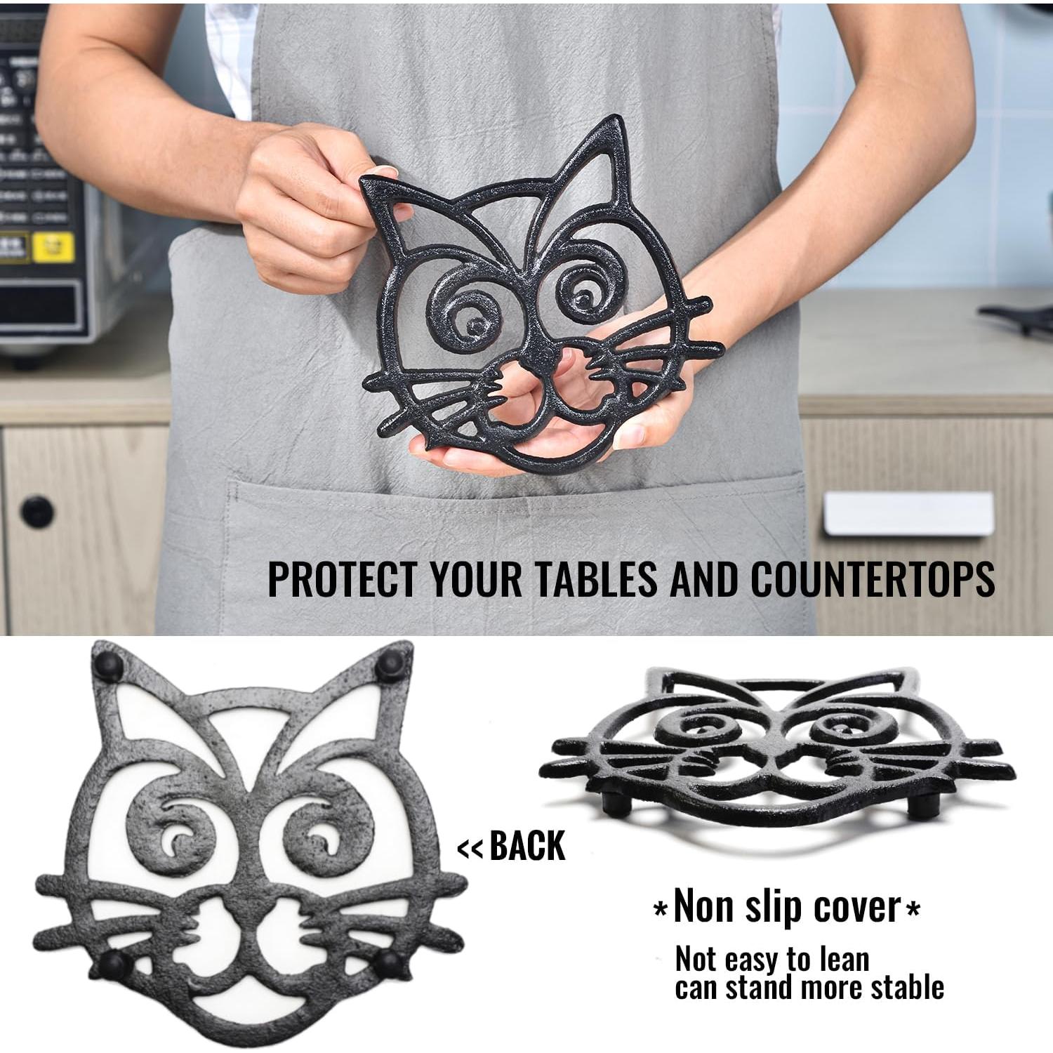 Trivet de Hierro Fundido Sungmor Gato Vintage 15.2x16.5 cm