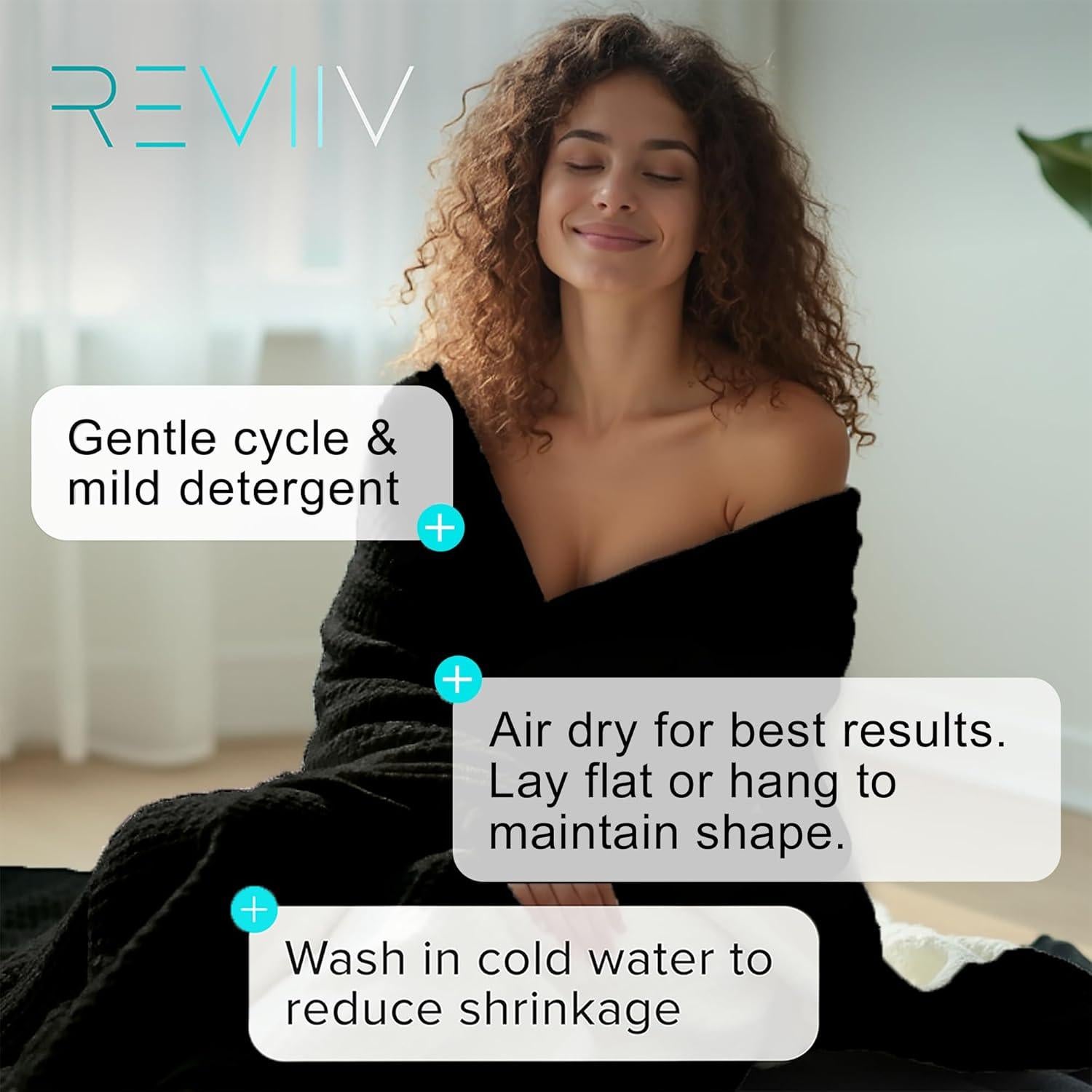 Toallas de Sauna REVIIV - Paquete de 2 Algodón Waffle 177.8x76.2cm