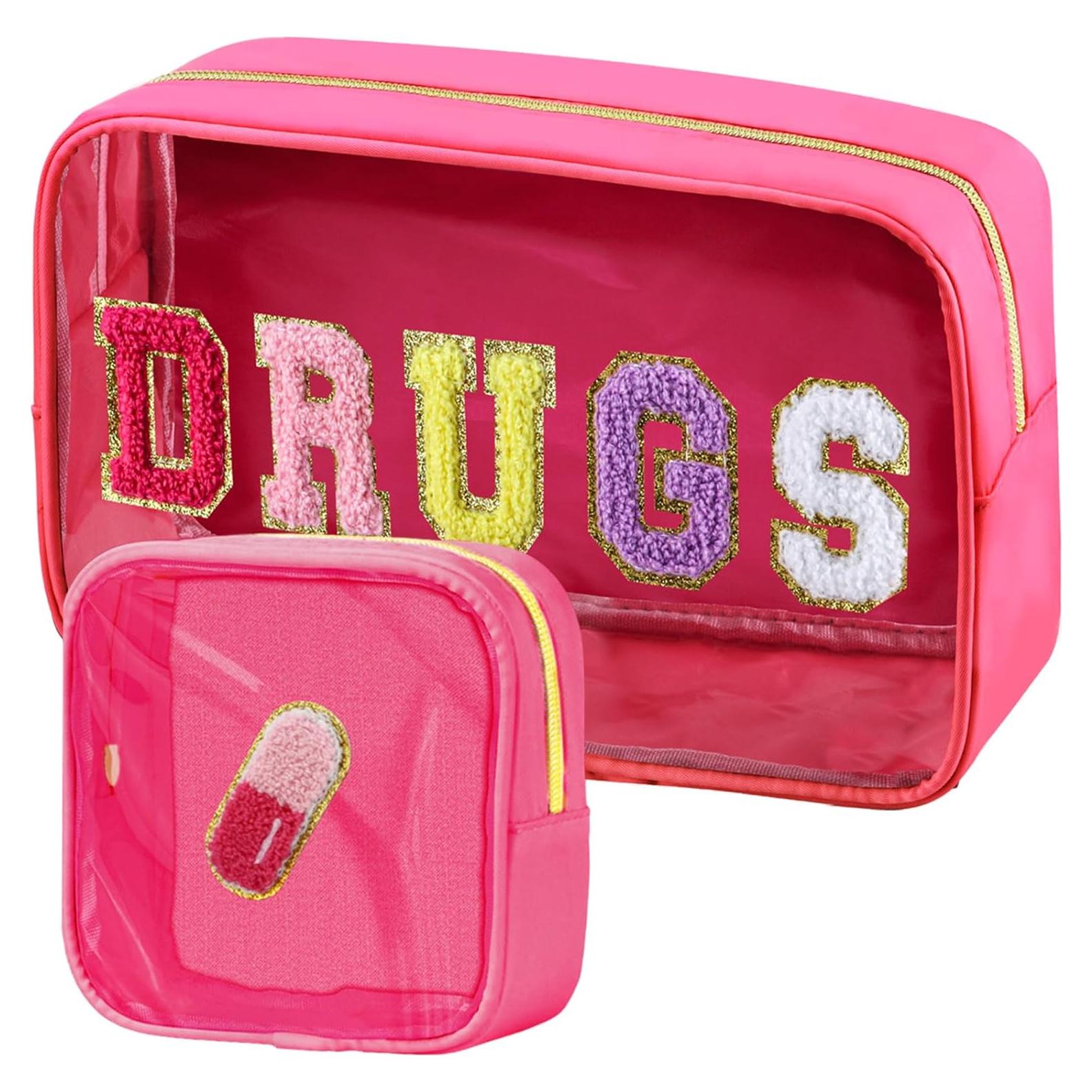 Bolsa de Medicamentos 2 Pcs BuyCard Chenille Rojo Rosa