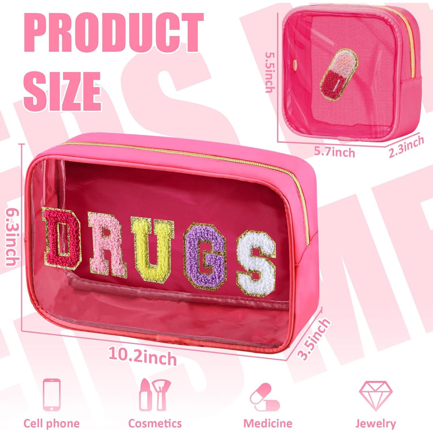 Bolsa de Medicamentos 2 Pcs BuyCard Chenille Rojo Rosa