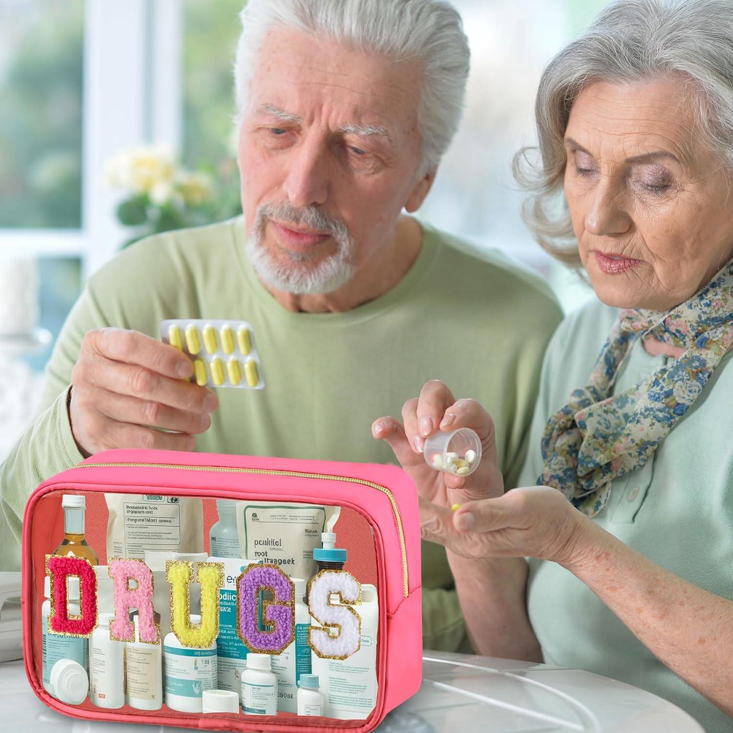 Bolsa de Medicamentos 2 Pcs BuyCard Chenille Rojo Rosa