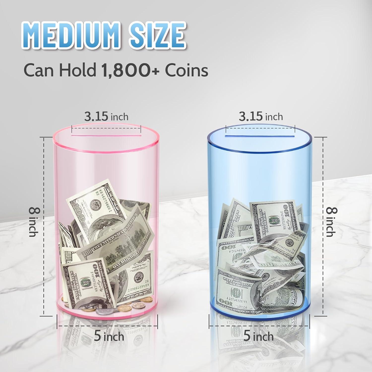 Alcancía Acrílica Azul Hizgo Mediana 20.32 cm Inabrible