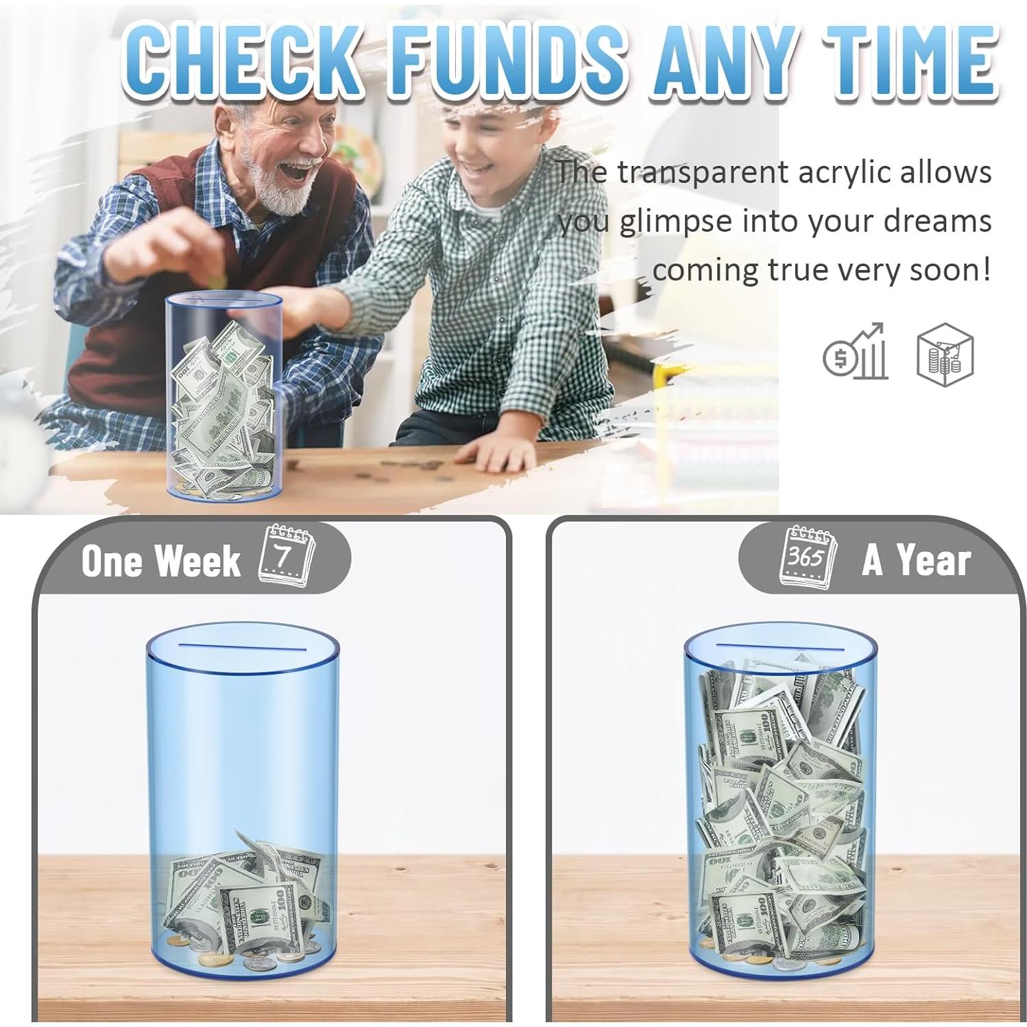 Alcancía Acrílica Azul Hizgo Mediana 20.32 cm Inabrible