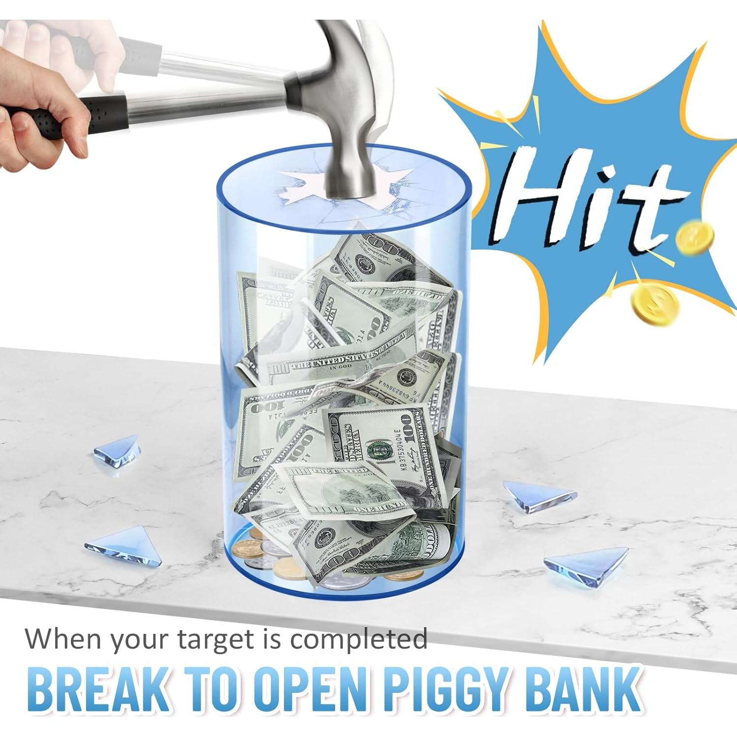 Alcancía Acrílica Azul Hizgo Mediana 20.32 cm Inabrible