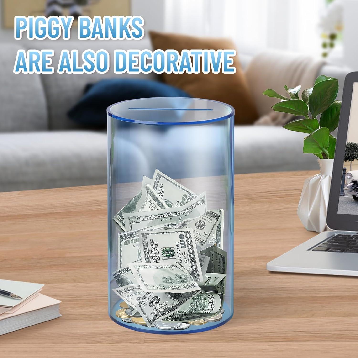 Alcancía Acrílica Azul Hizgo Mediana 20.32 cm Inabrible