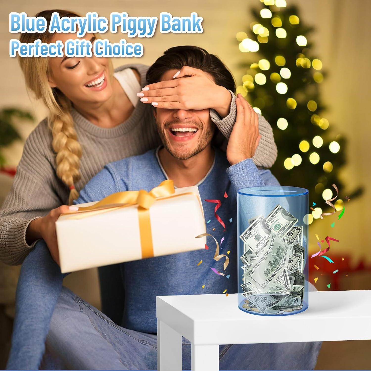 Alcancía Acrílica Azul Hizgo Mediana 20.32 cm Inabrible