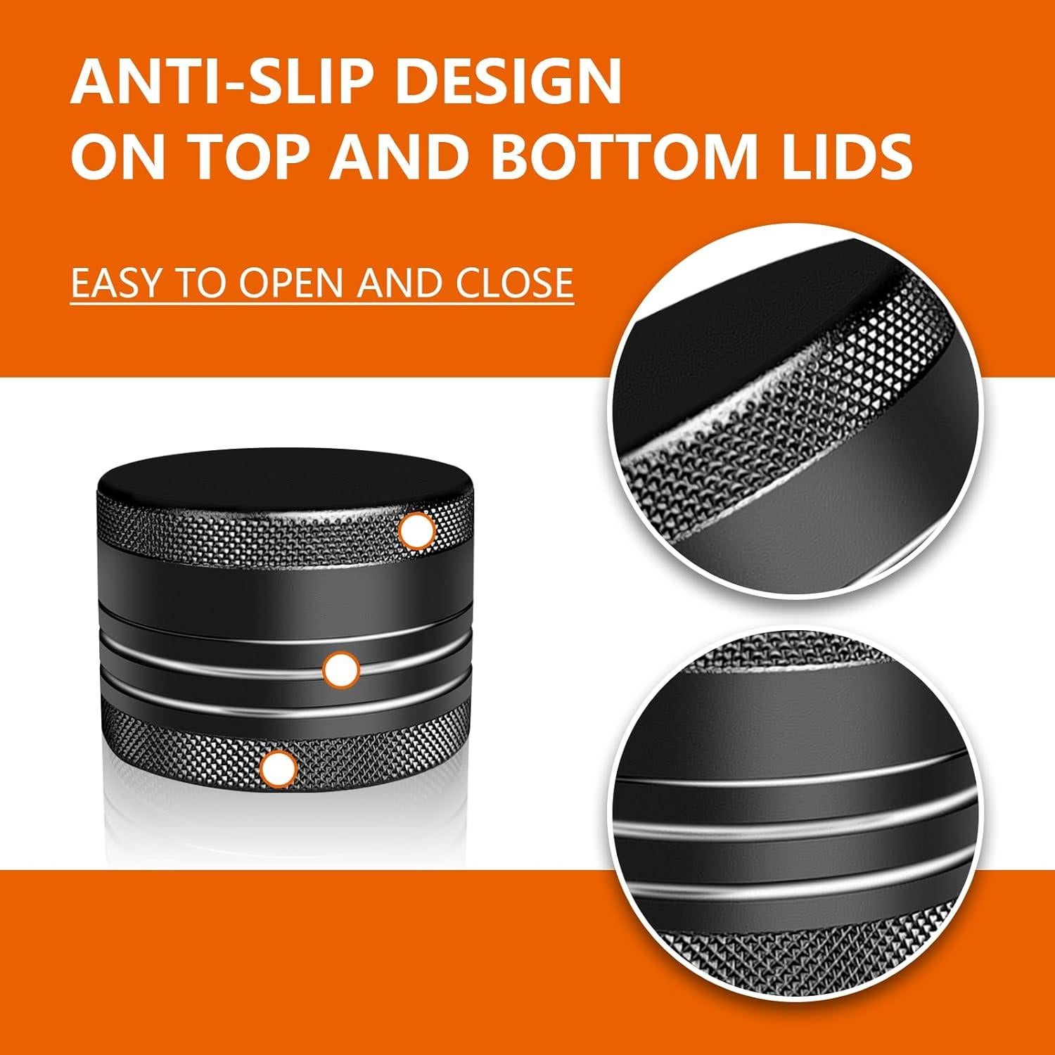 Caja de Pastillas Portátil Minlen, Aluminio Negro, Compacta