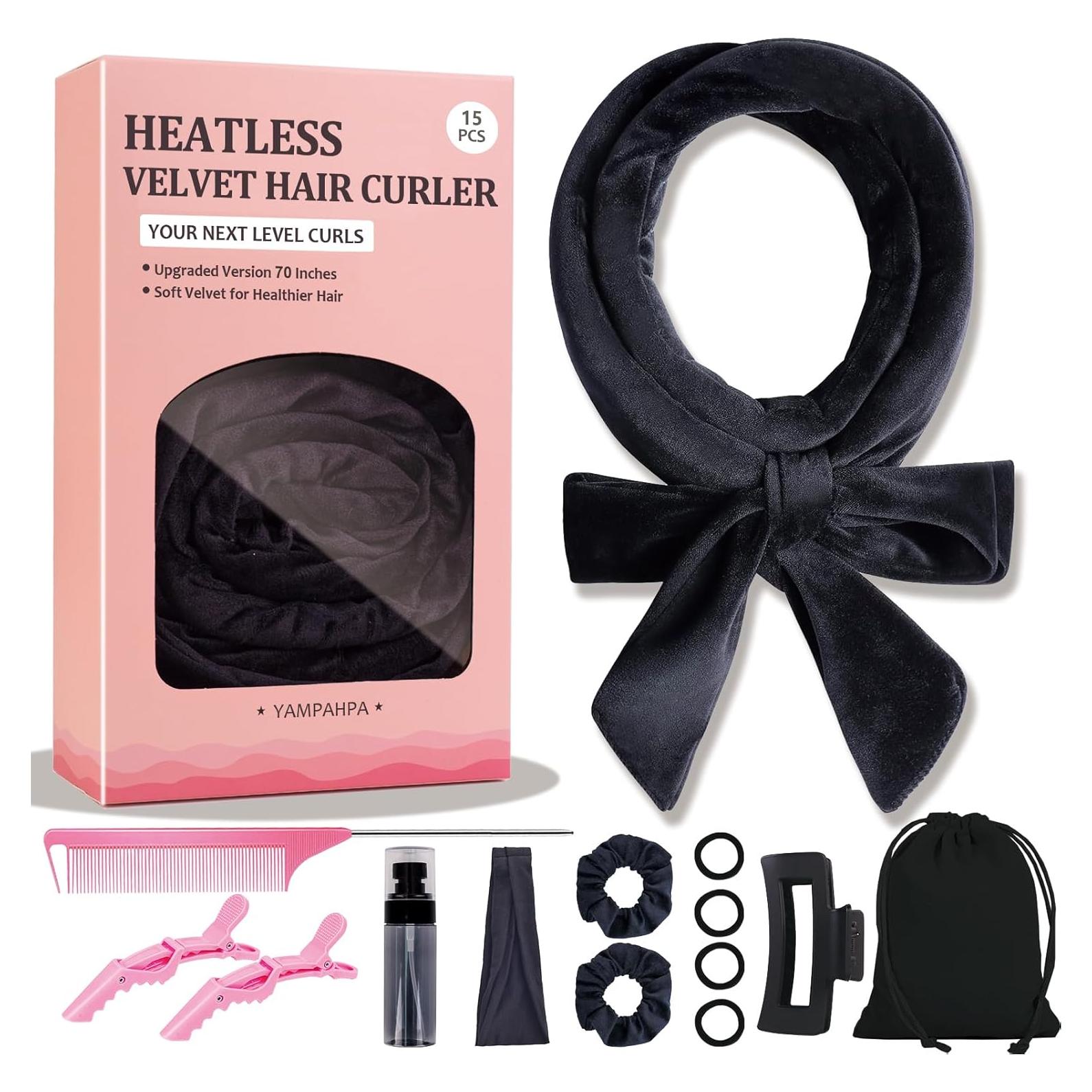 Diadema rizadora sin calor Yampahpa 177.8 cm negra