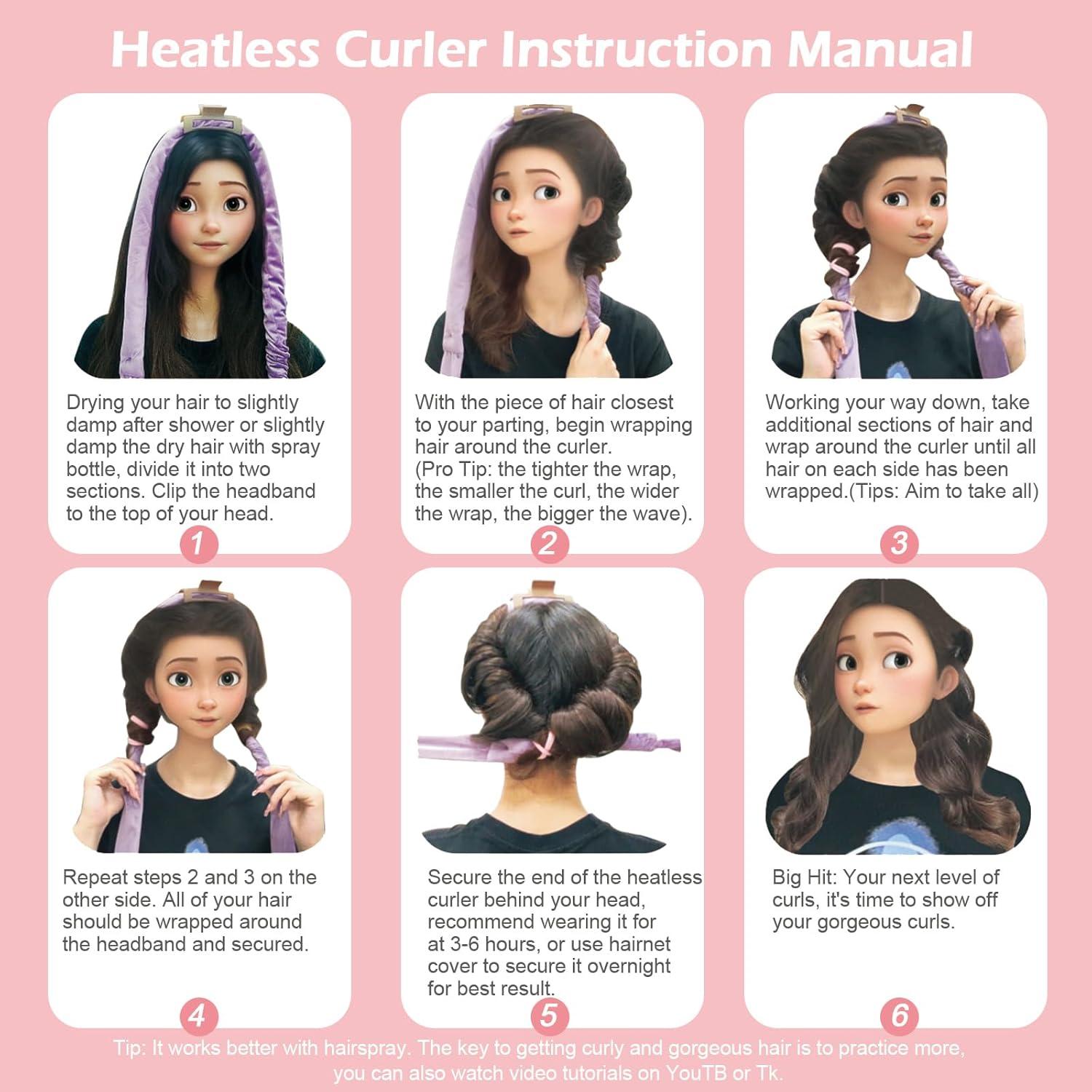 Diadema rizadora sin calor Yampahpa 177.8 cm negra