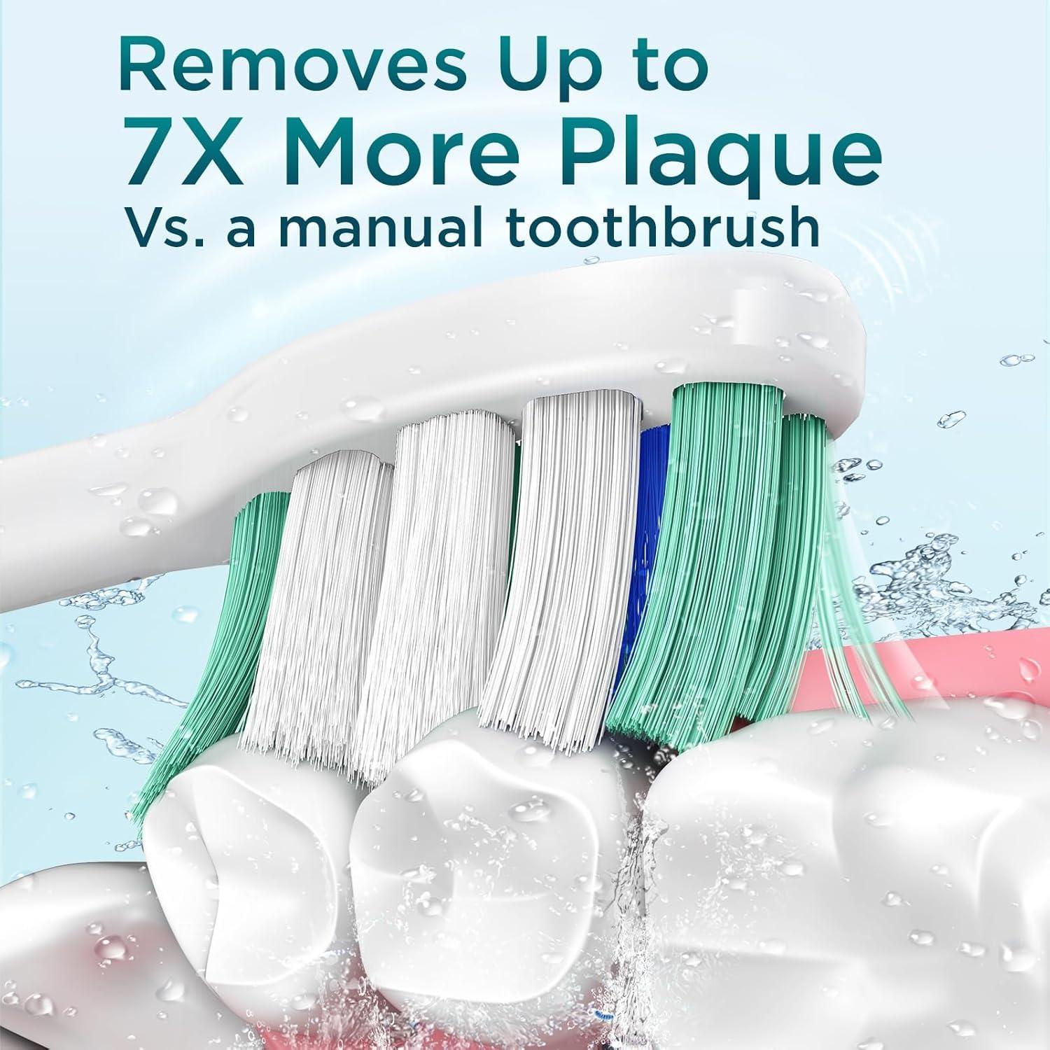 Cepillo de Dientes Eléctrico Fronix Sonic Azul con 8 Cabezas