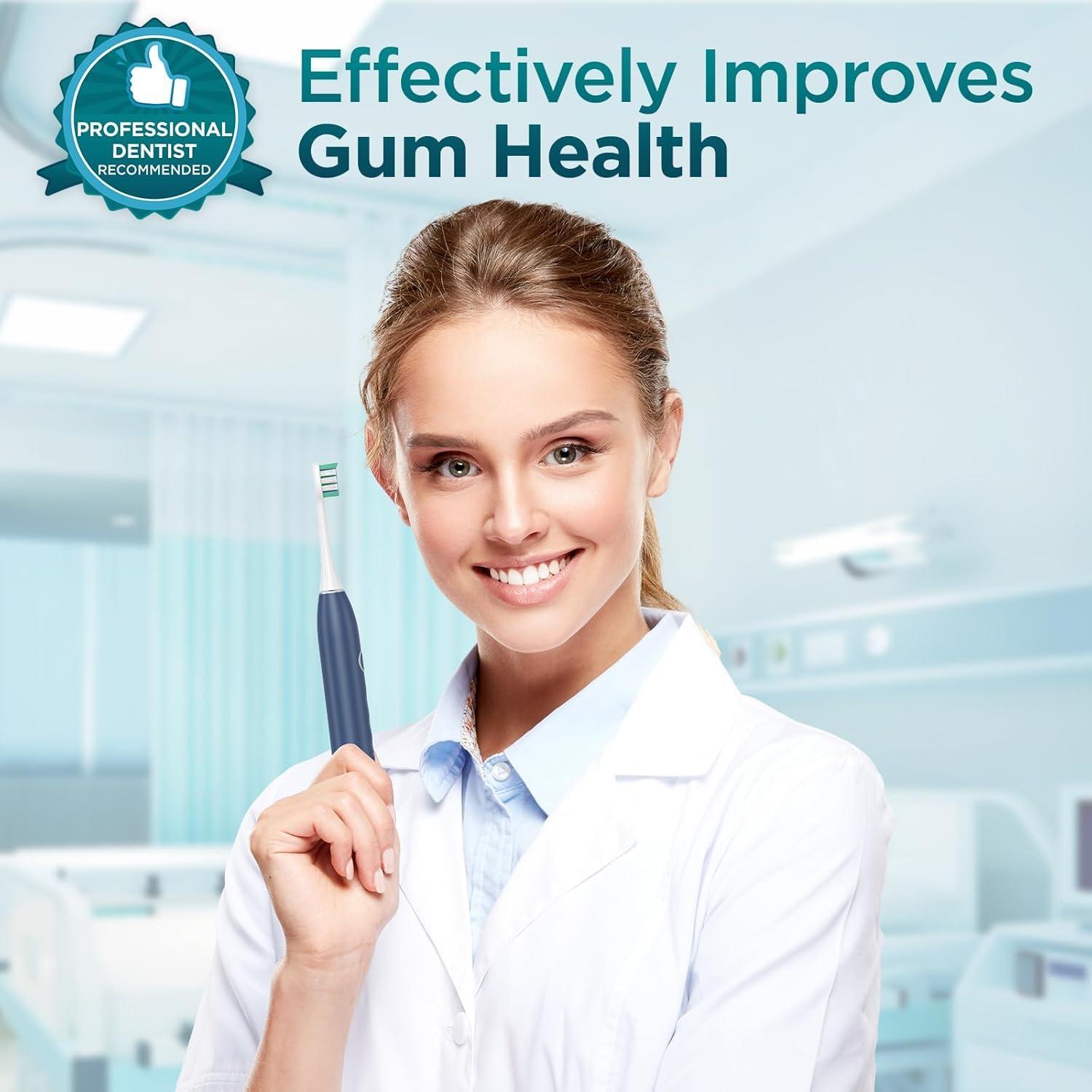 Cepillo de Dientes Eléctrico Fronix Sonic Azul con 8 Cabezas